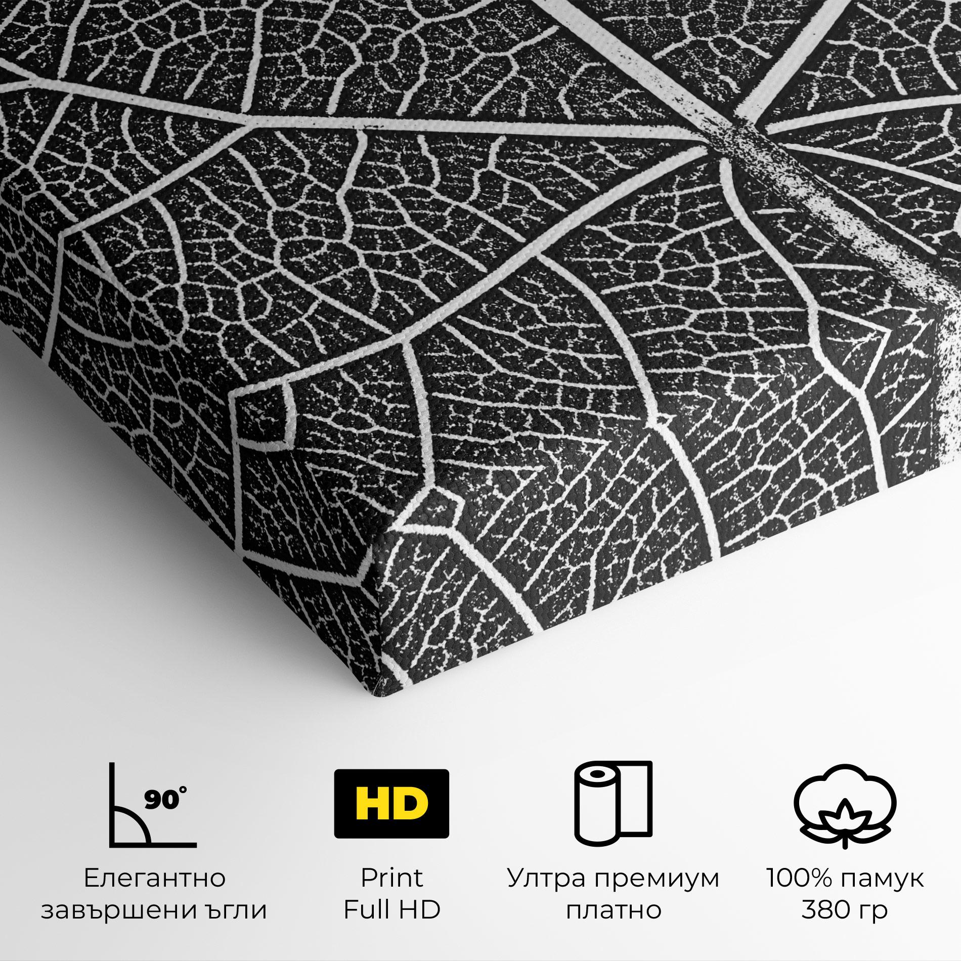 Картина на платно Close Grey Leaf mockup 4