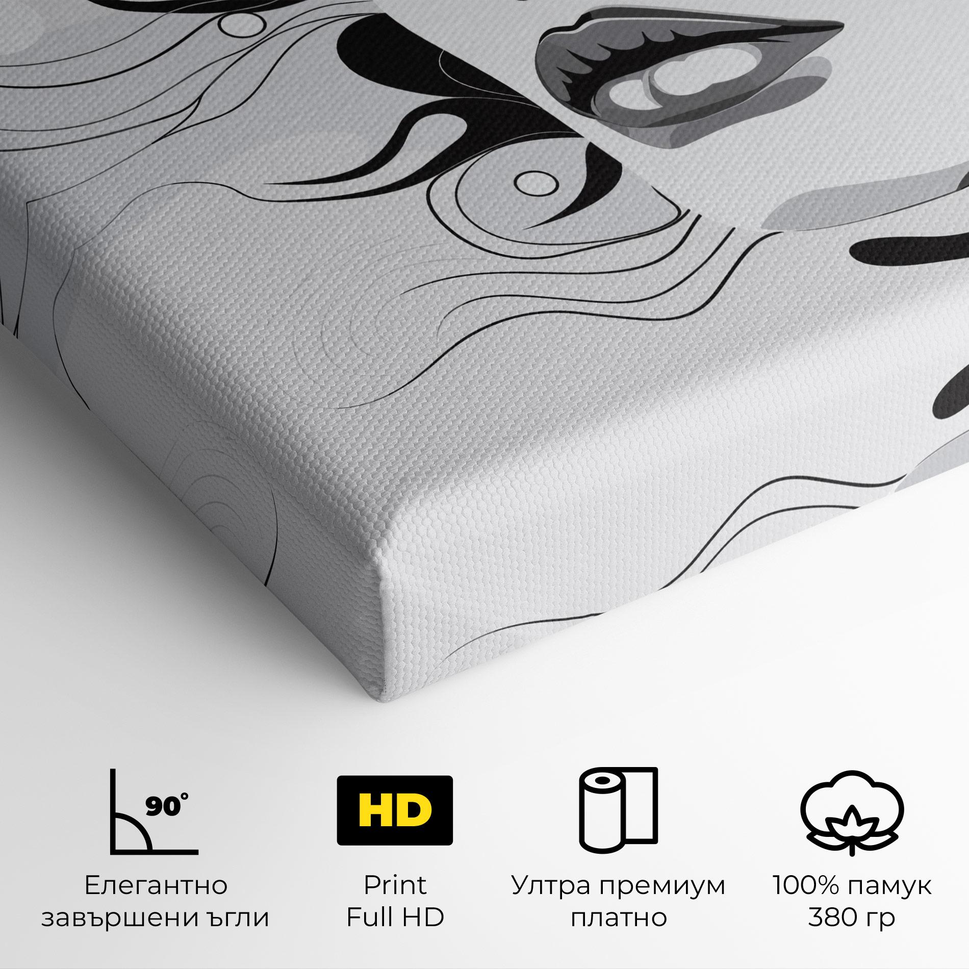 Картина на платно Grey Face Woman mockup 4