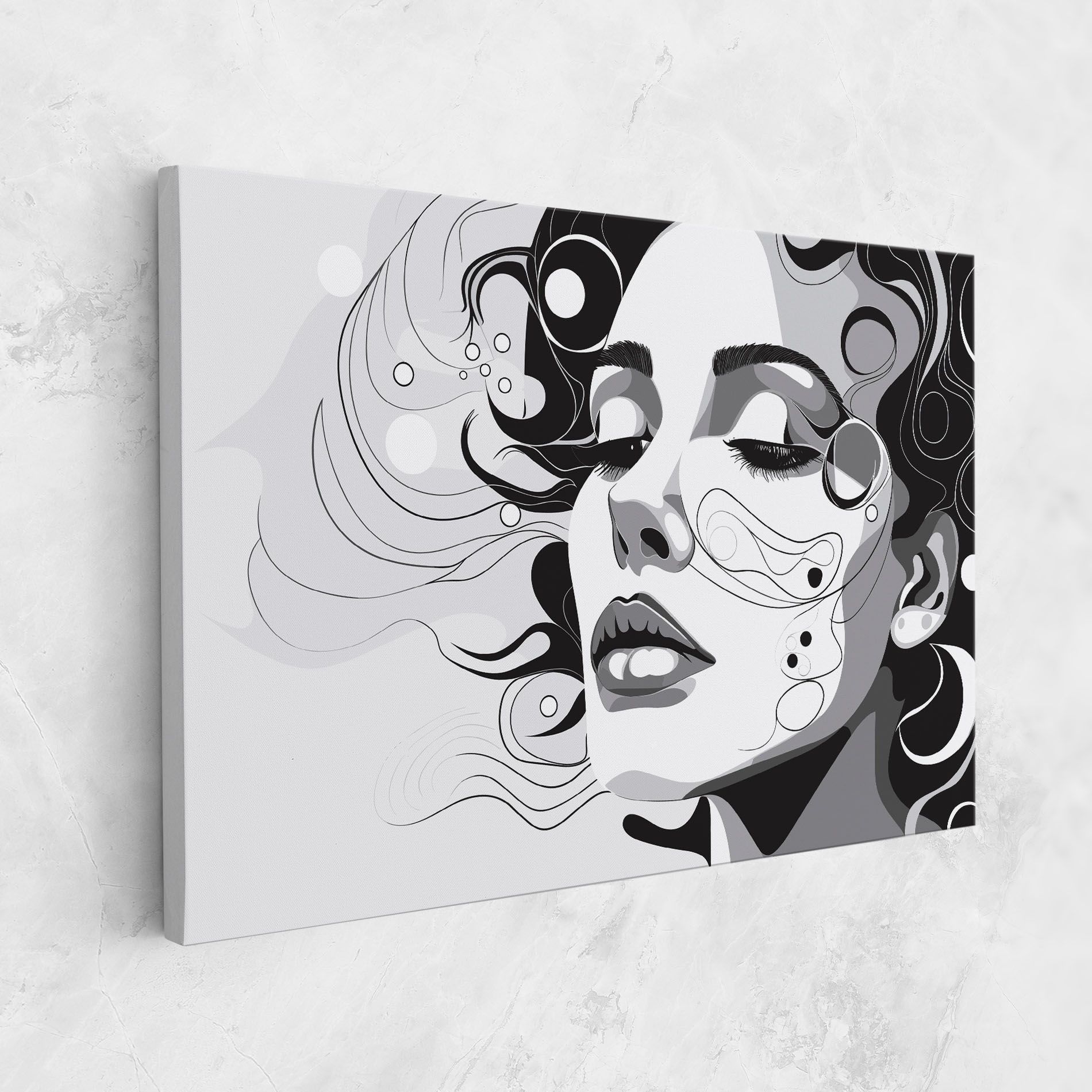 Grey Face Woman mockup 1