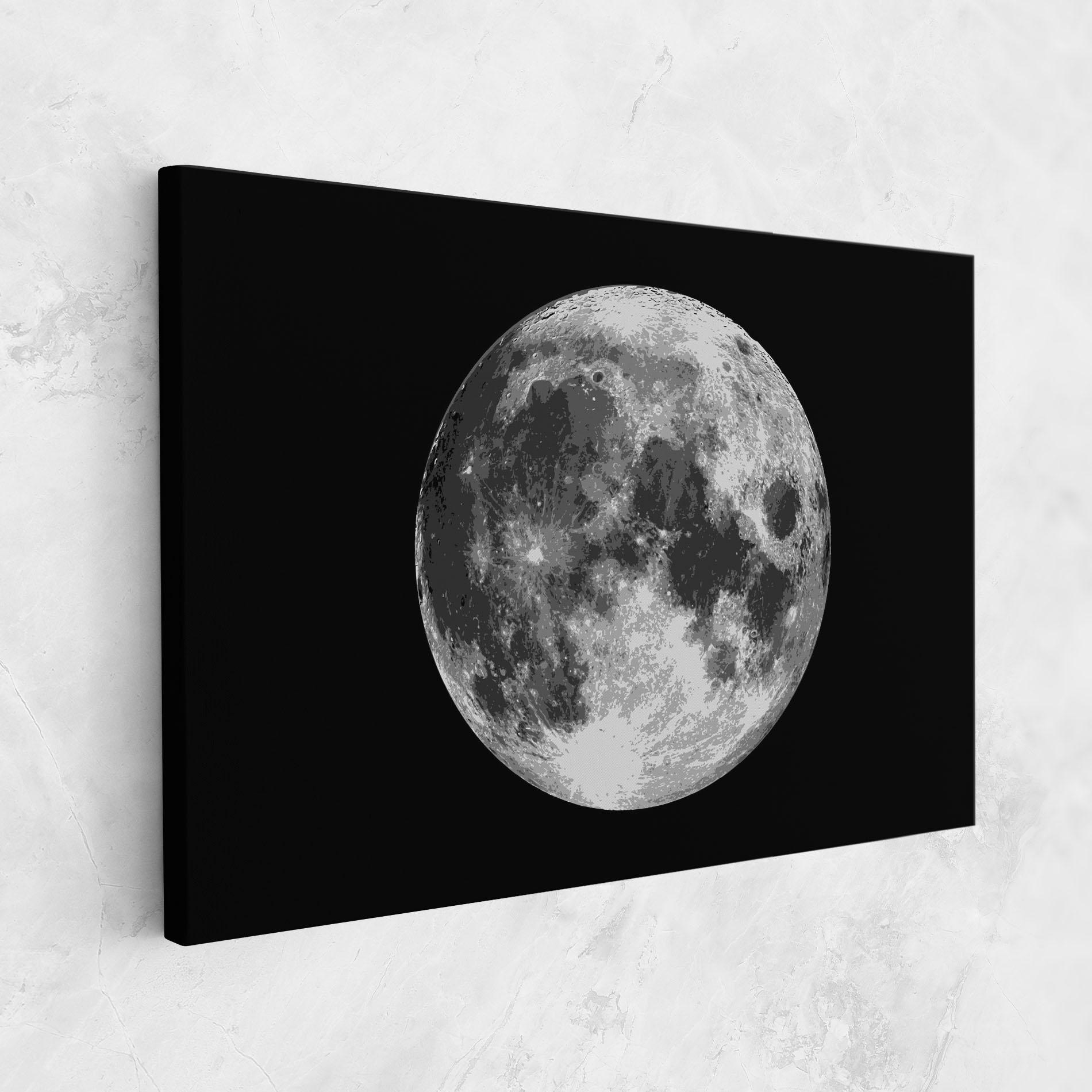 Картина на платно Grey Shiny Moon mockup 1