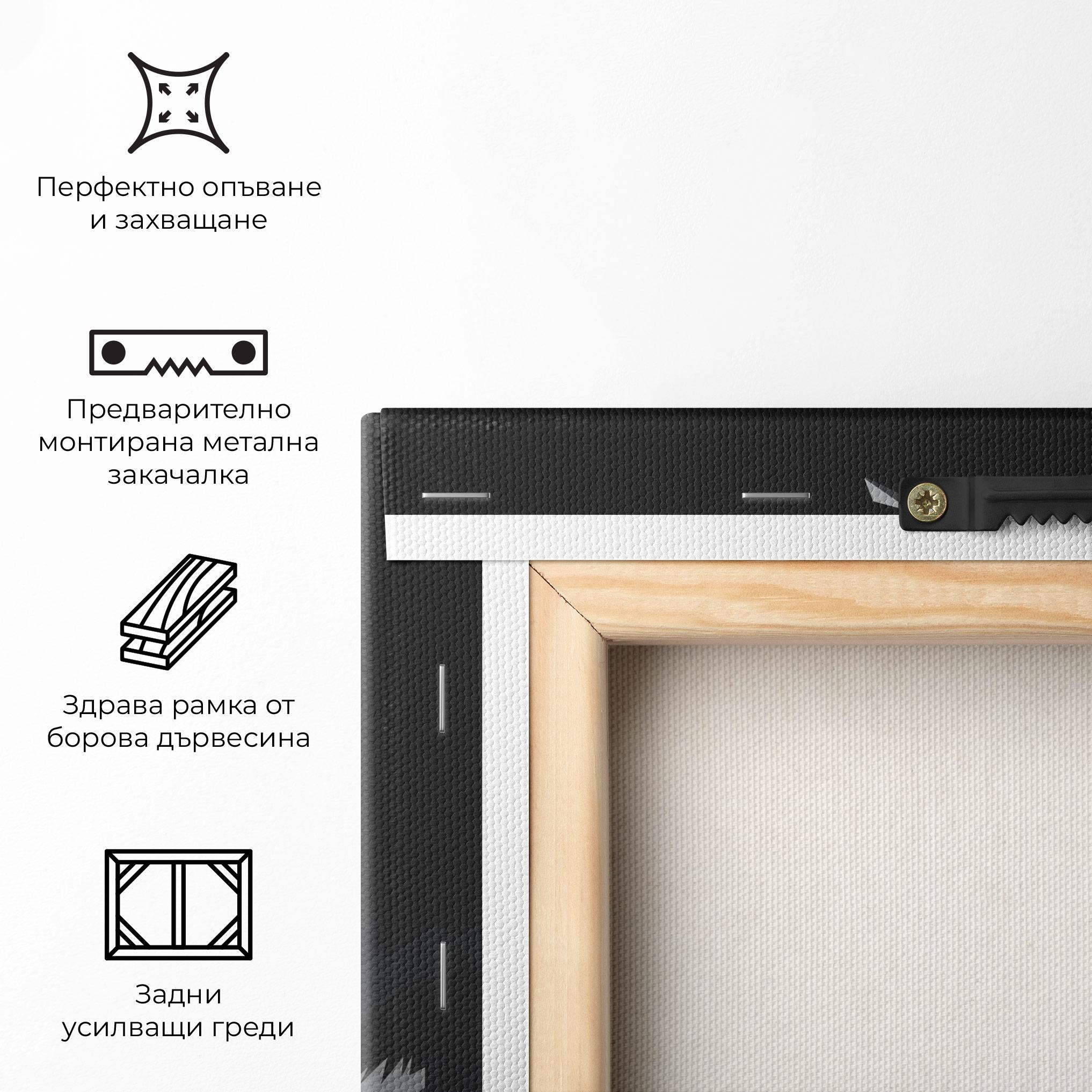 Картина на платно Black Grey Cat mockup 5