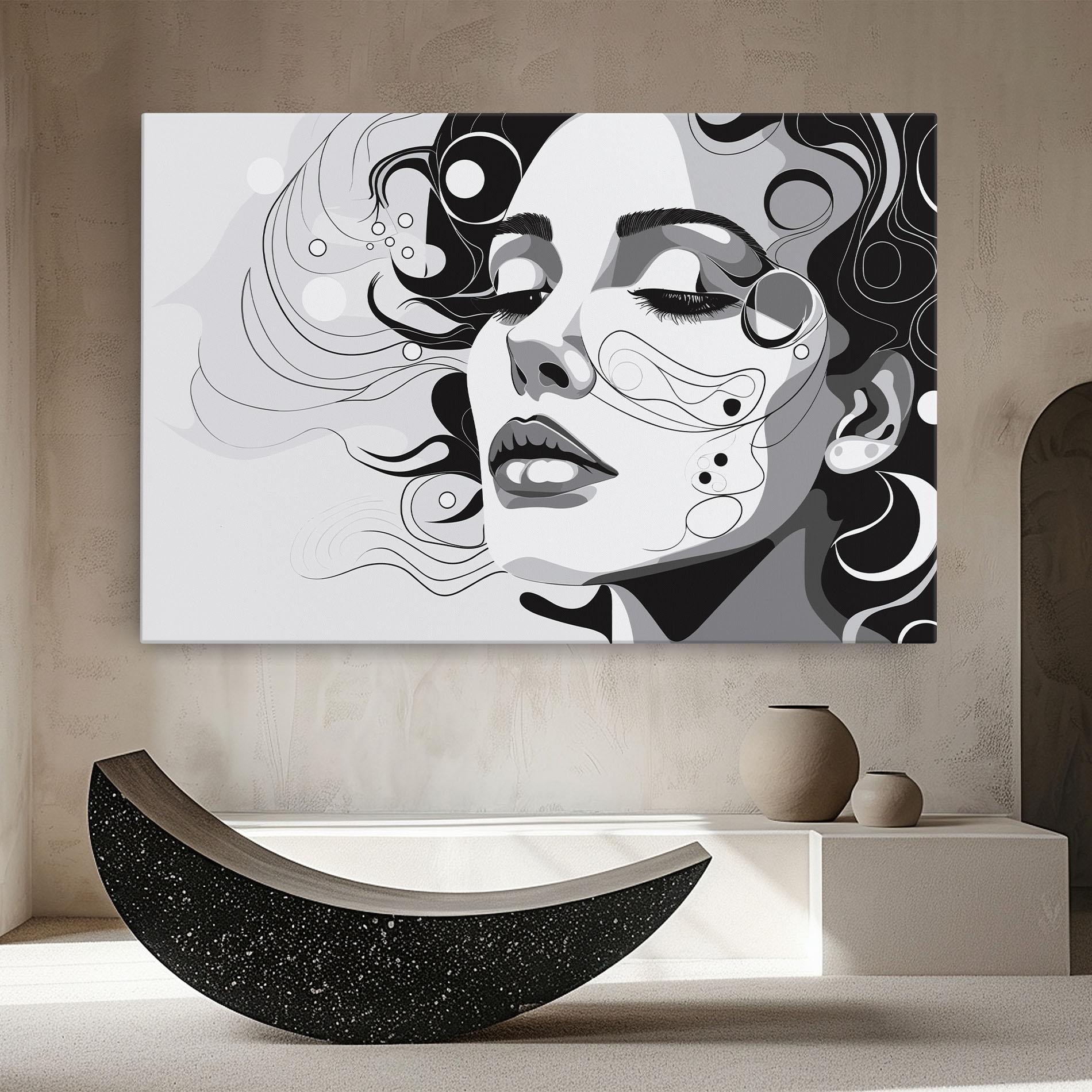 Картина на платно Grey Face Woman mockup 8