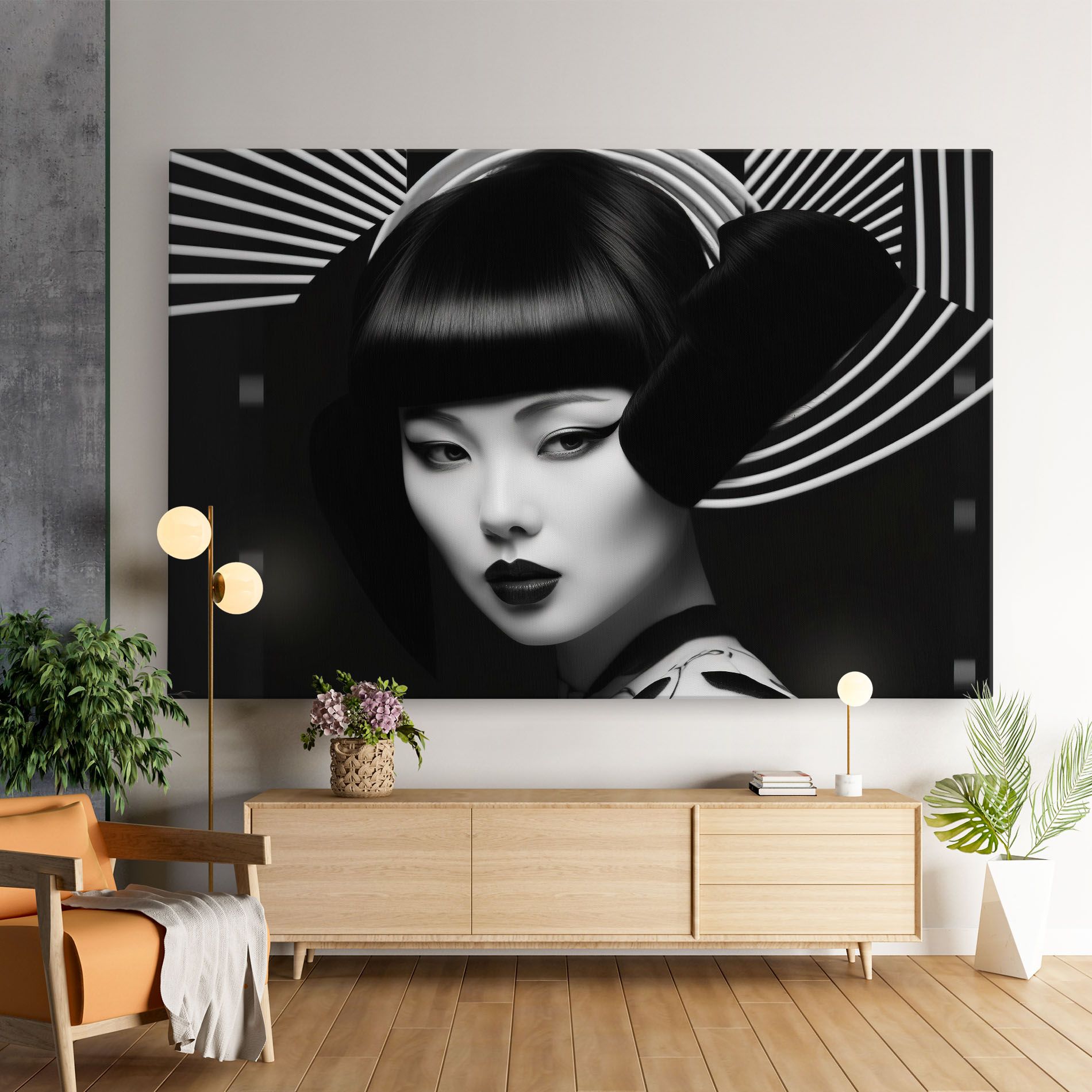 Abstract Asian Woman mockup 9