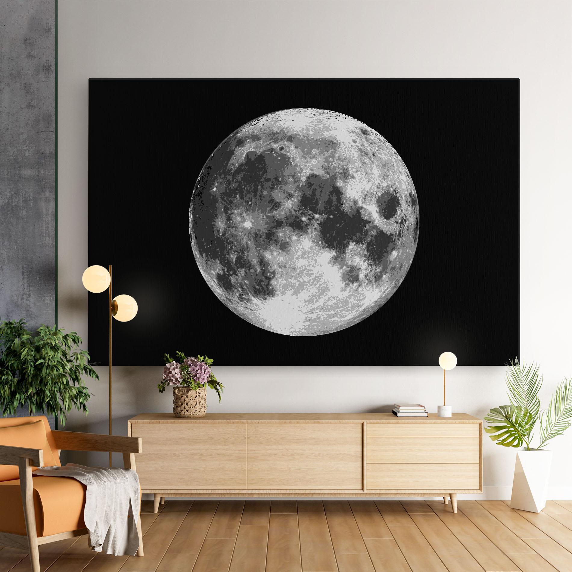 Картина на платно Grey Shiny Moon mockup 9