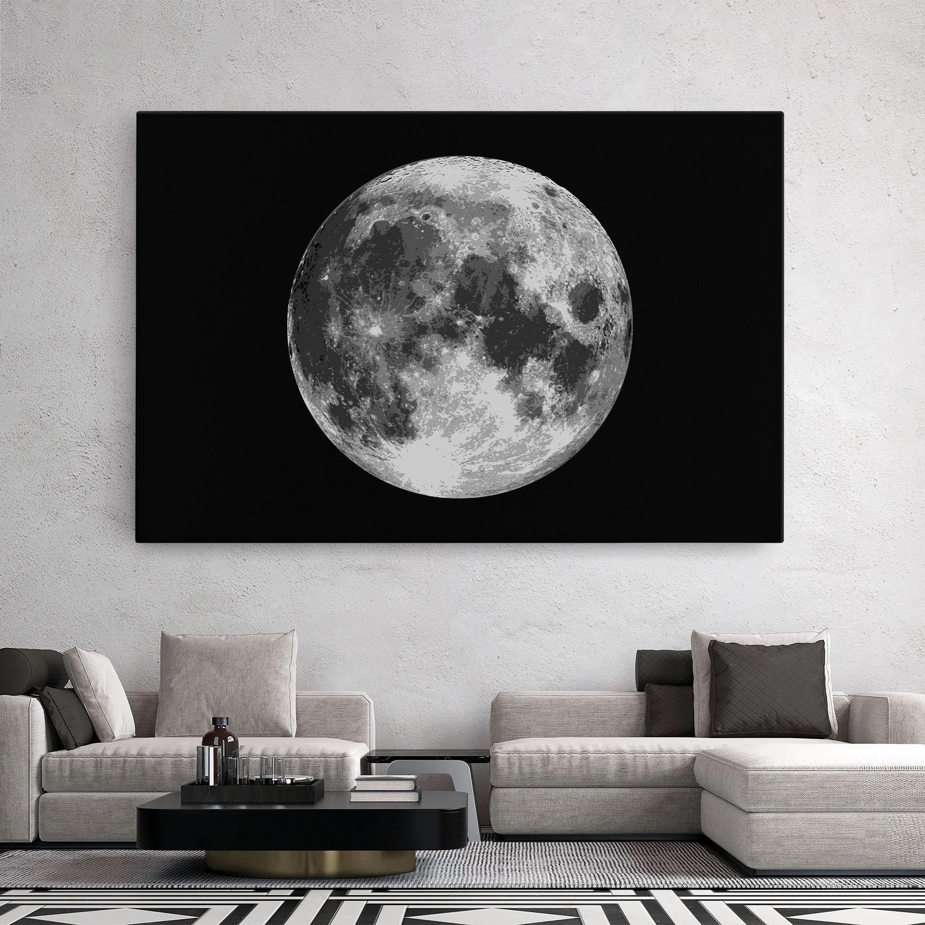 Картина на платно Grey Shiny Moon mockup 2