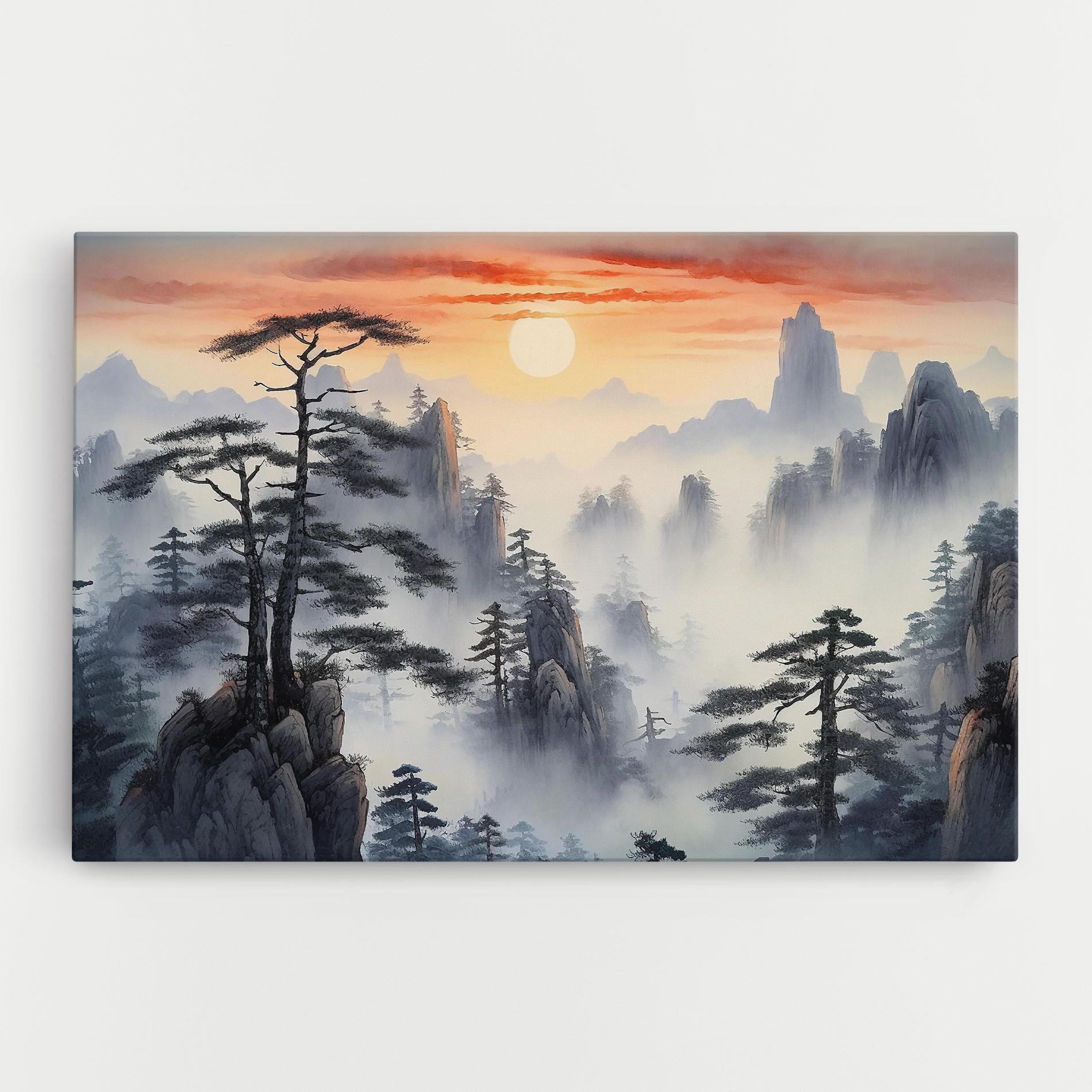 Картина на платно Fog Trees mockup 0