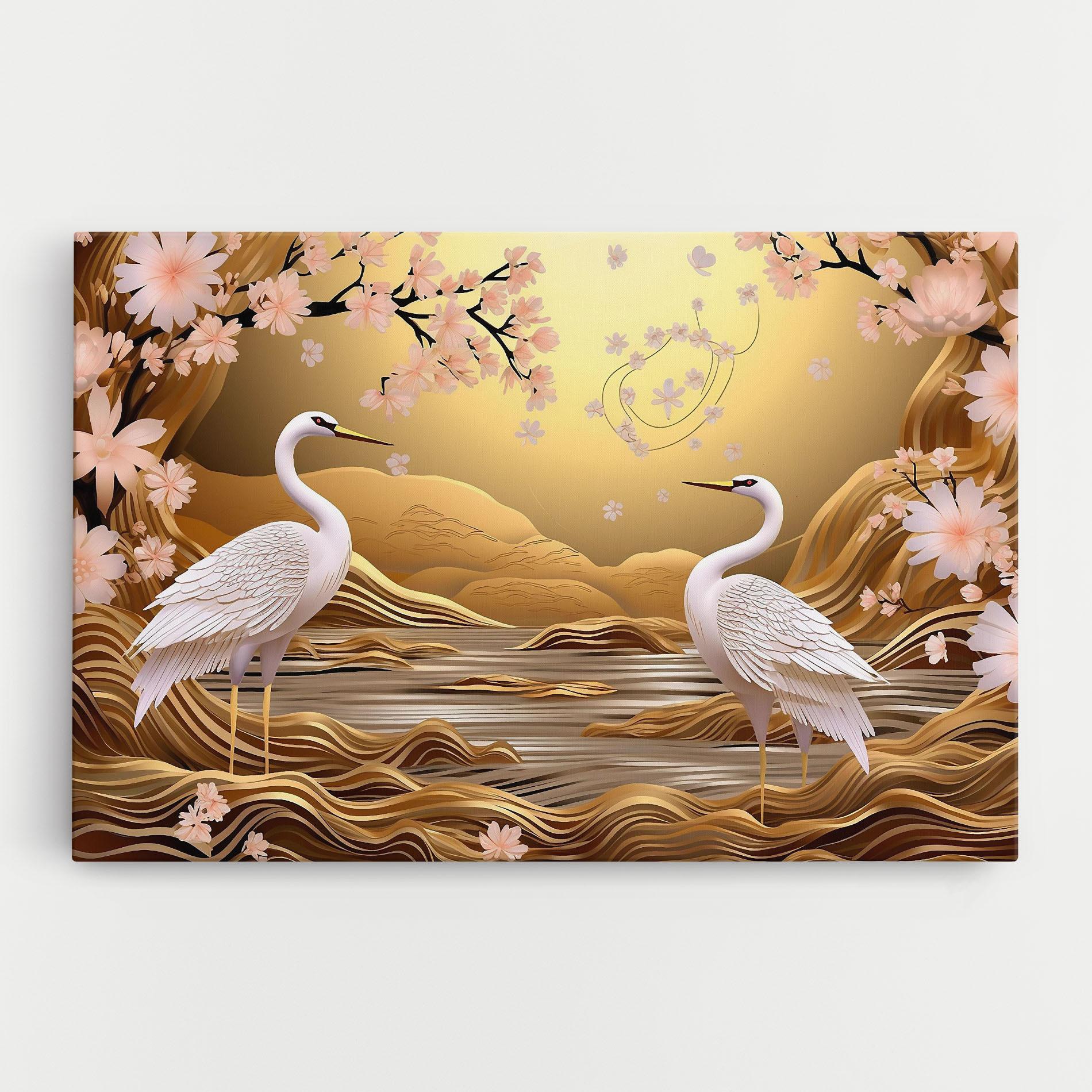 Картина на платно Pink Chinese Flowers mockup 0