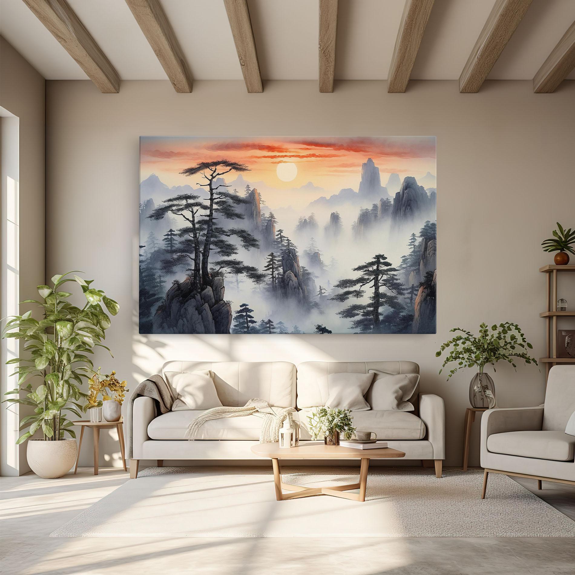 Картина на платно Fog Trees mockup 6