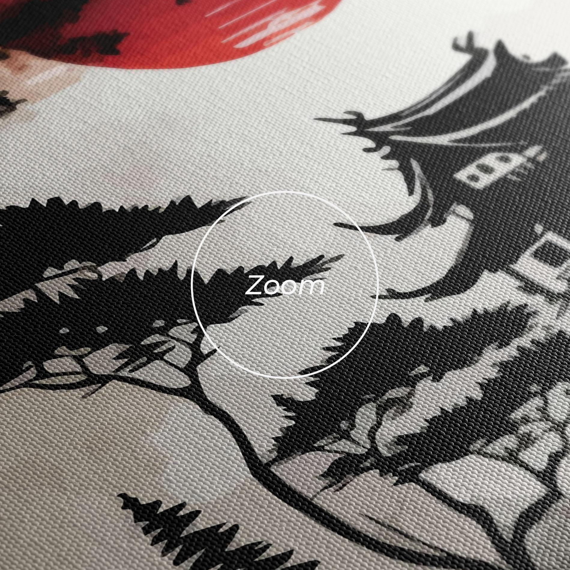 Картина на платно Asian Red Moon mockup 3