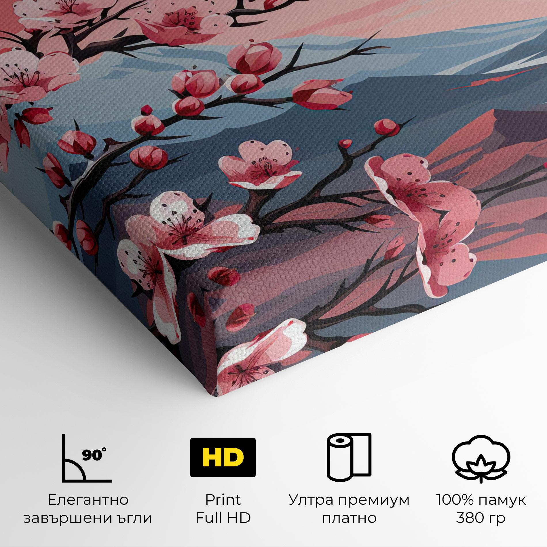 Картина на платно Chinese Cherry Blossoms mockup 4