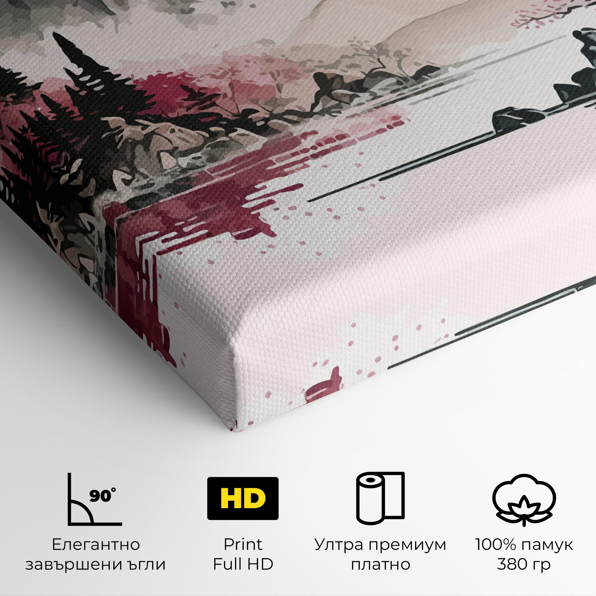 Картина на платно Pink Asian View mockup 4