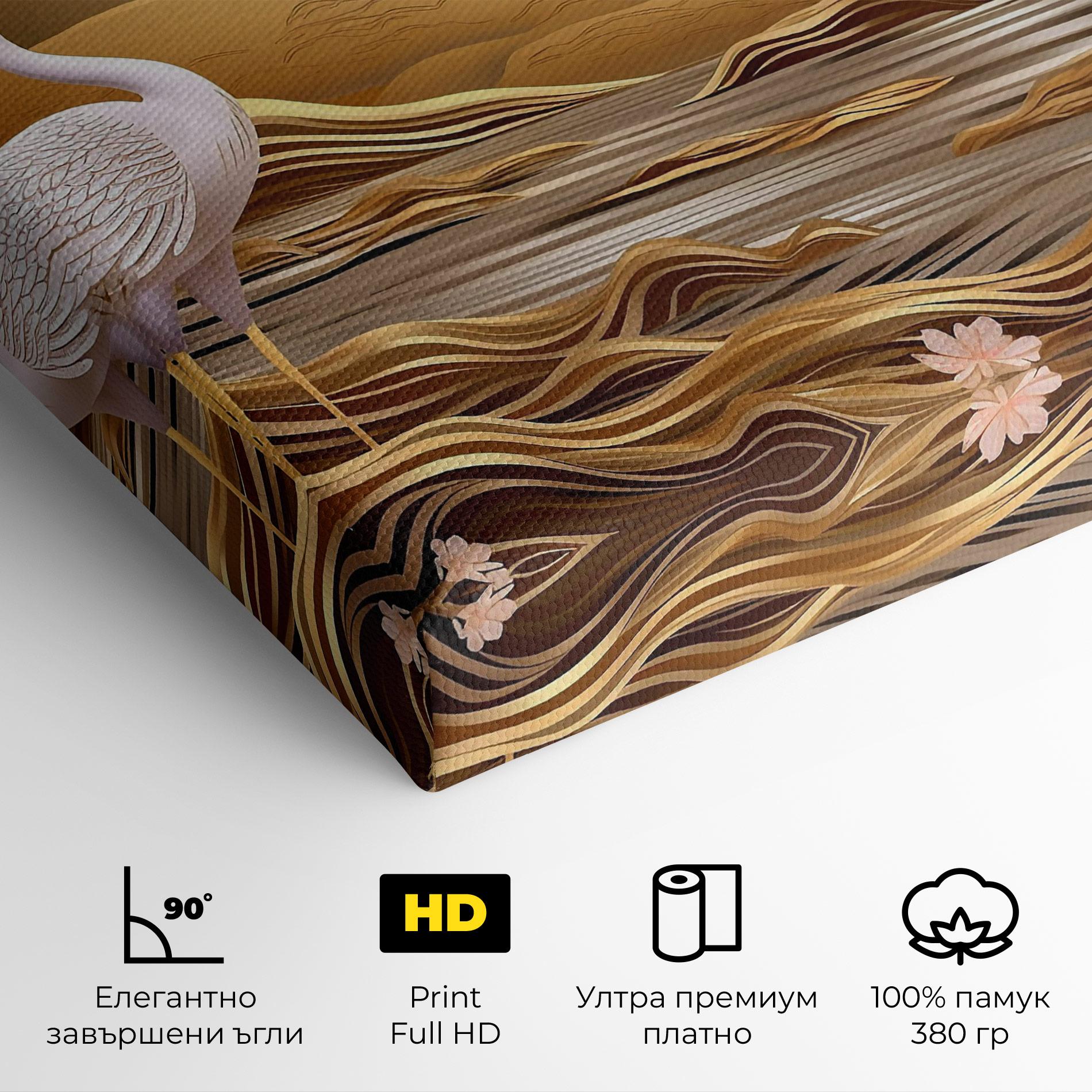 Картина на платно Pink Chinese Flowers mockup 4