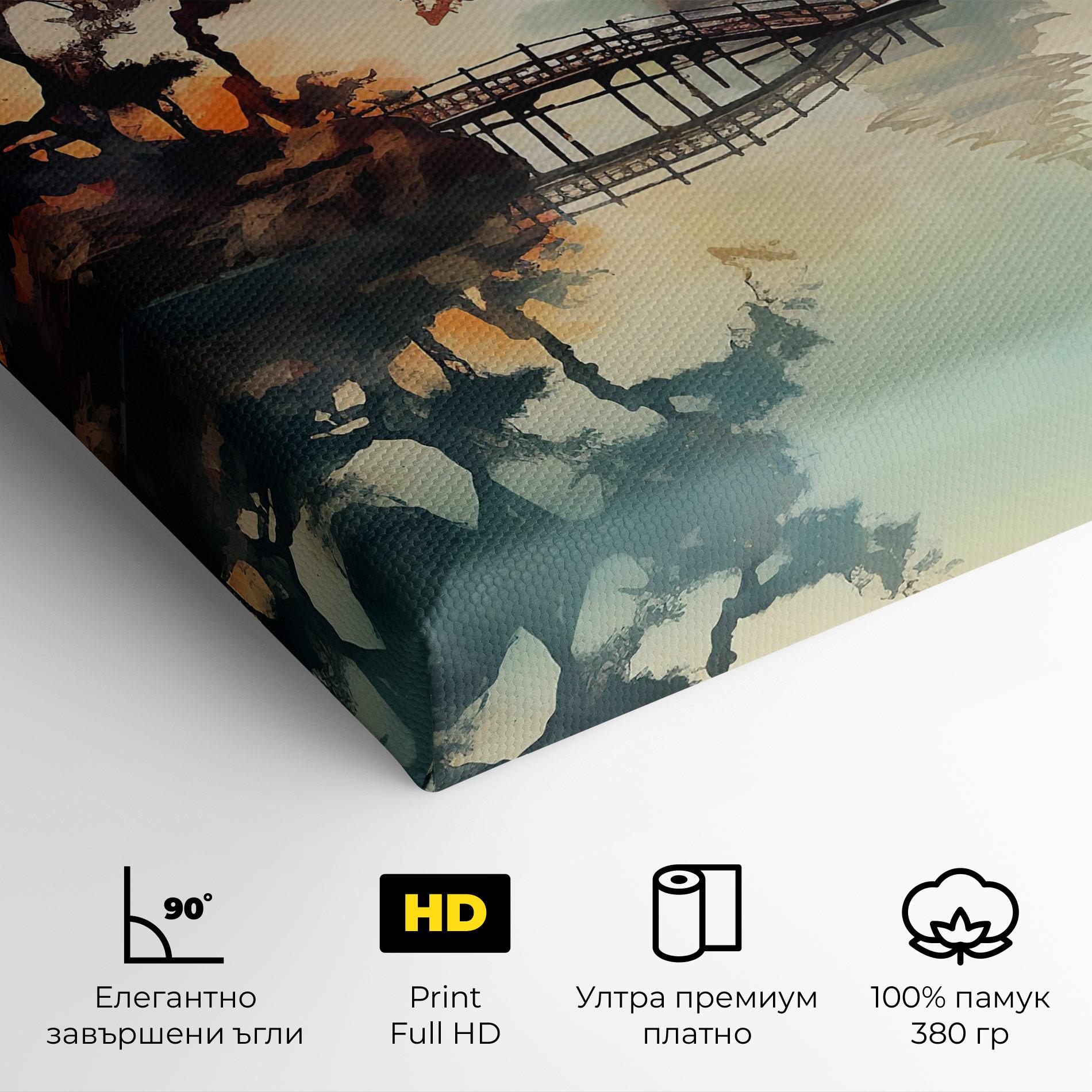 Картина на платно Sunset Fog Water mockup 4