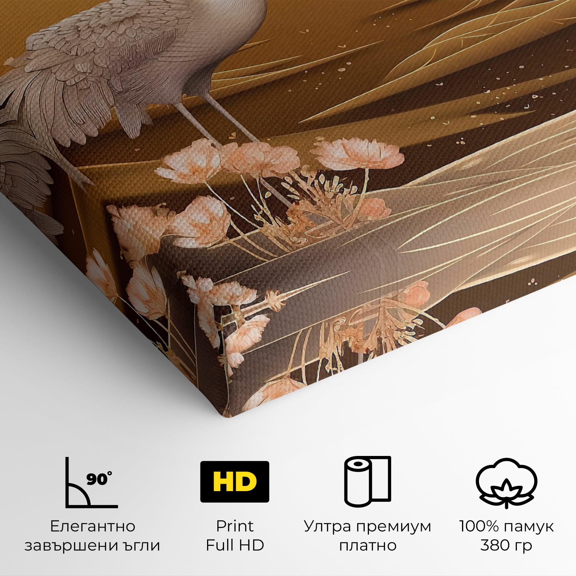 Картина на платно White Chinese Birds mockup 4