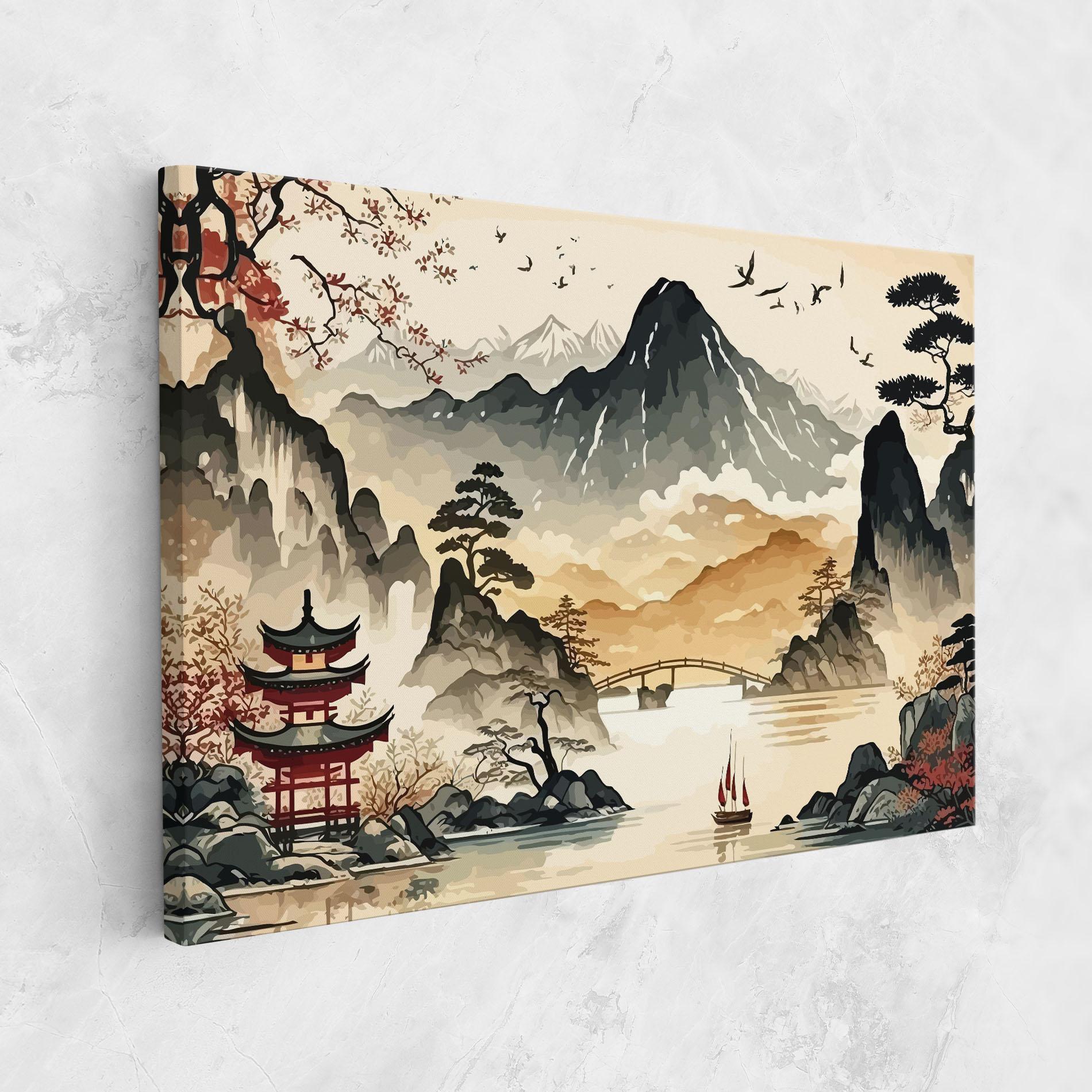Картина на платно Asian Mountain View mockup 1