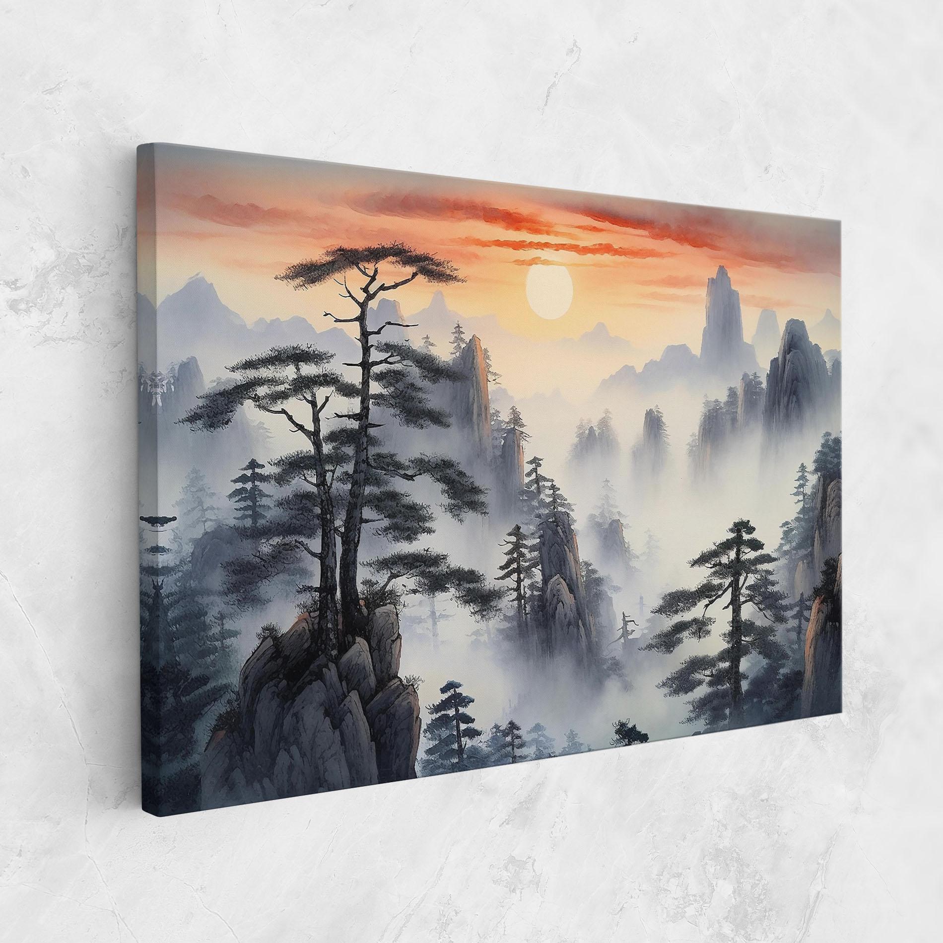 Картина на платно Fog Trees mockup 1