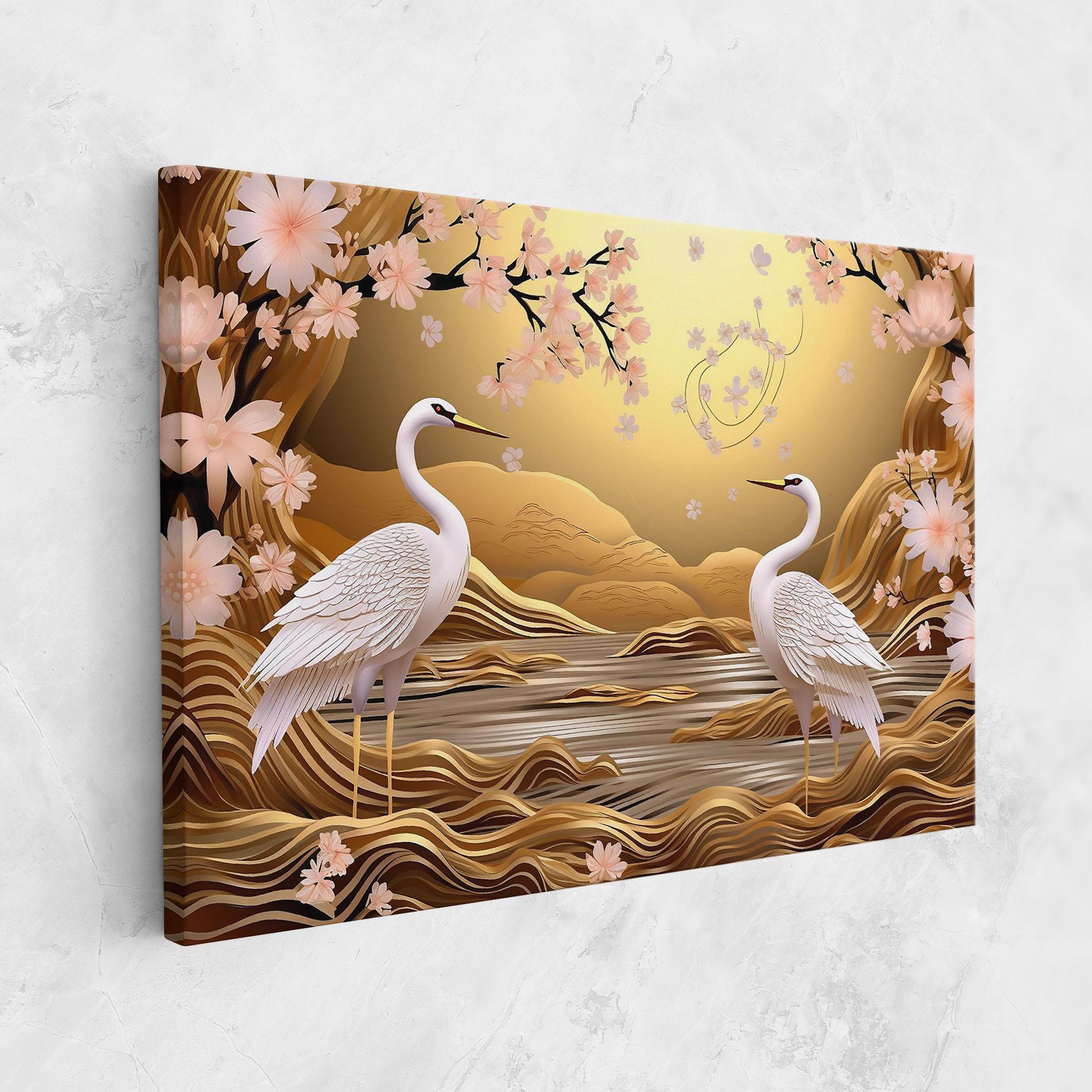 Картина на платно Pink Chinese Flowers mockup 1