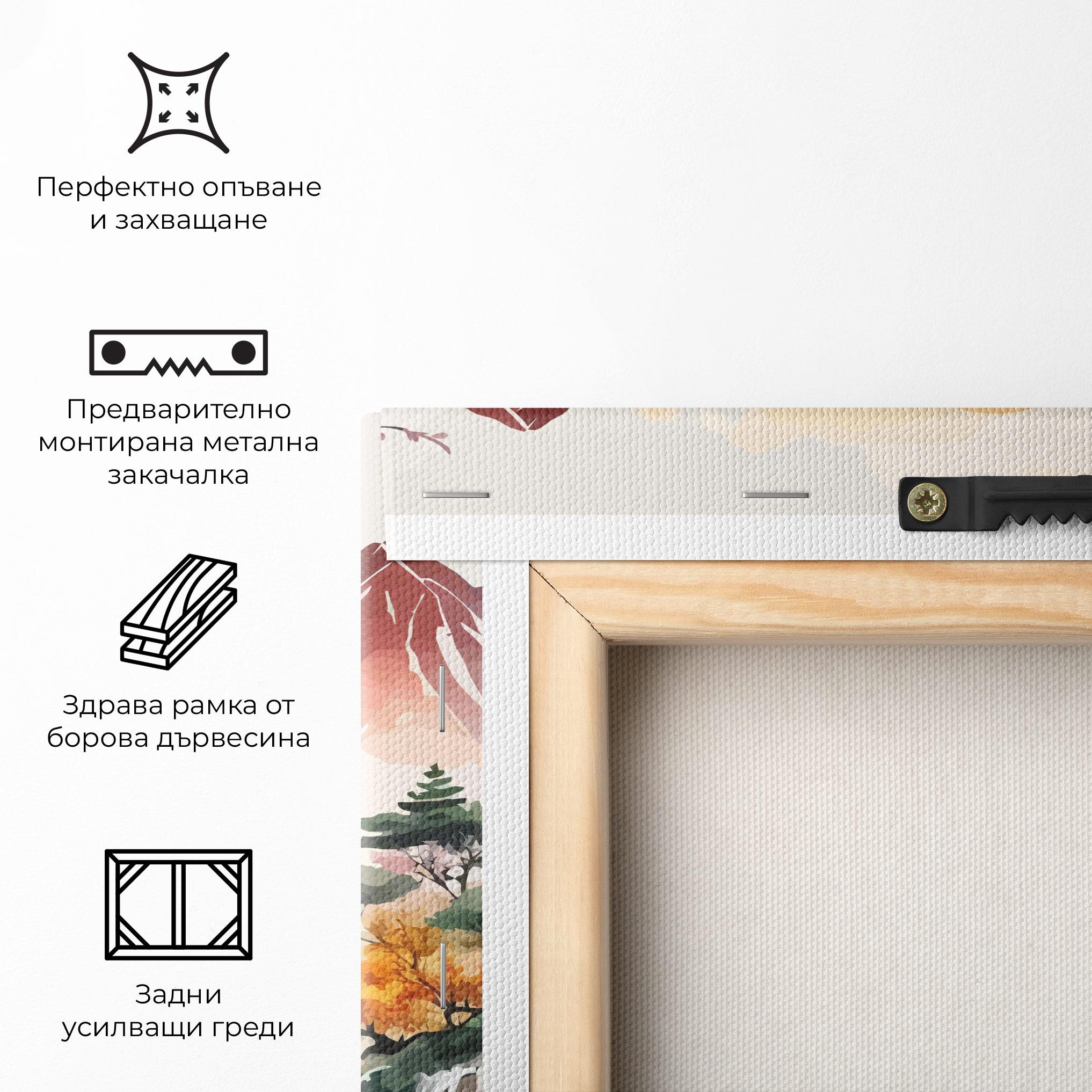 Картина на платно Asian Orange Sunset mockup 5