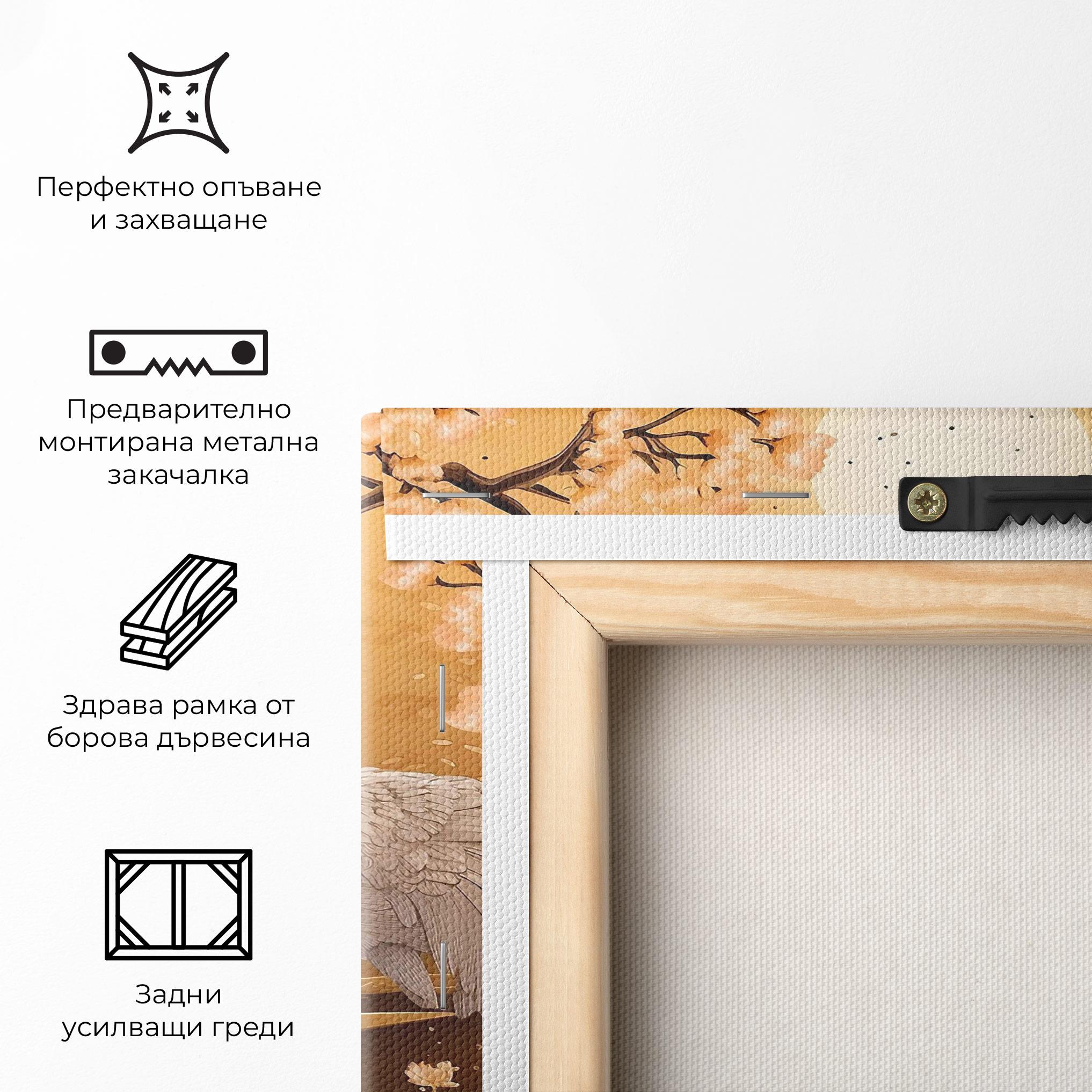 Картина на платно White Chinese Birds mockup 5
