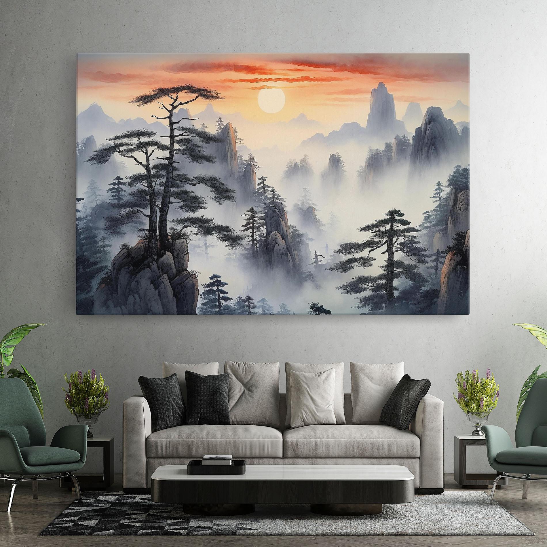Картина на платно Fog Trees mockup 7
