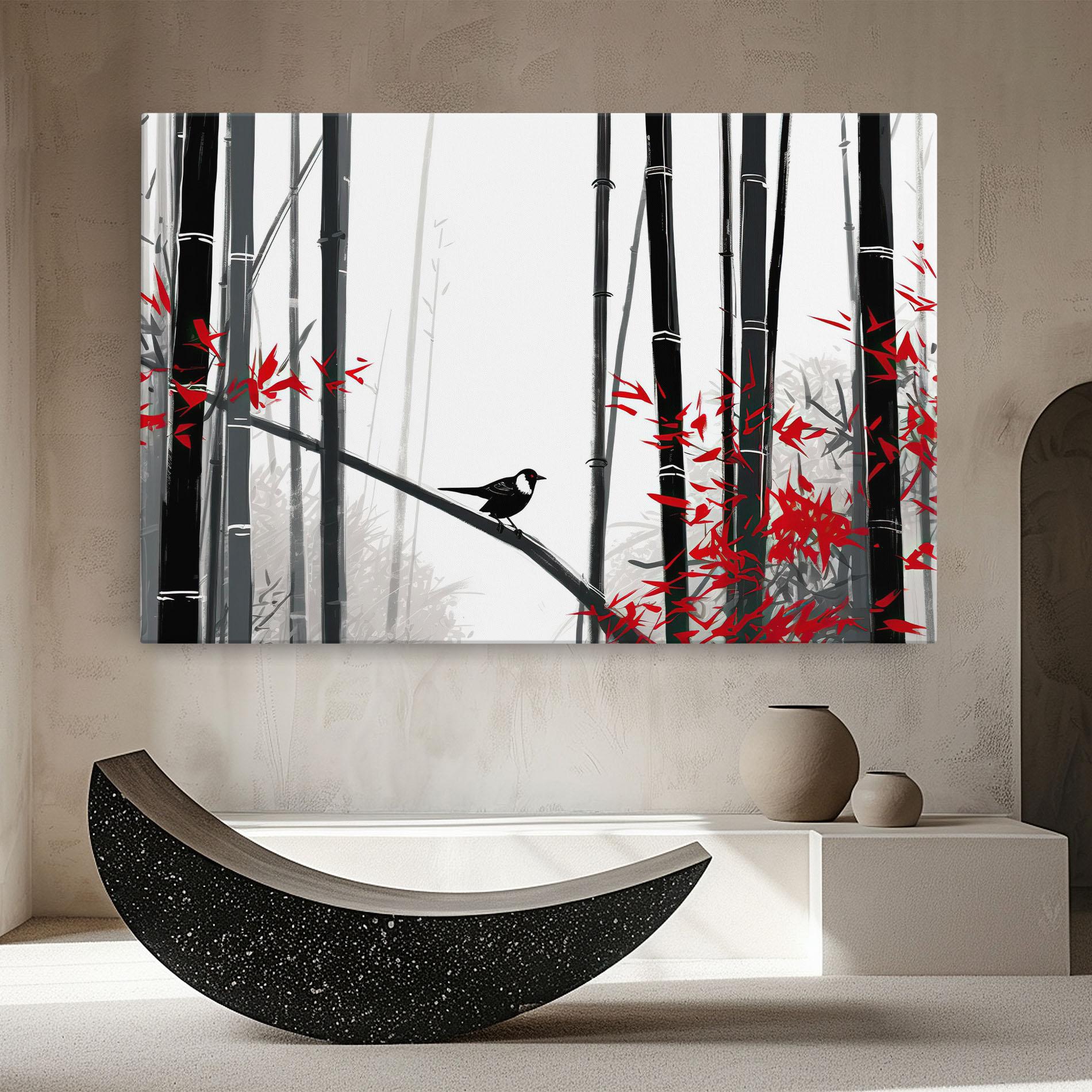 Картина на платно Chinese Red Leafs mockup 8