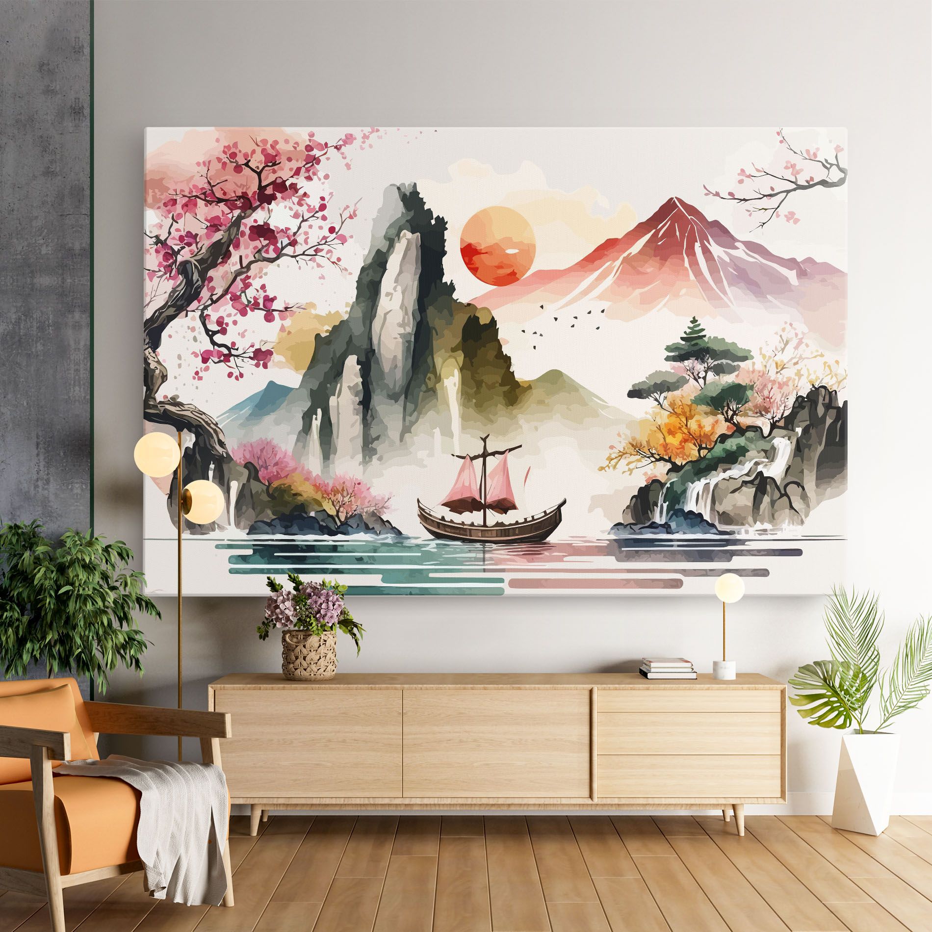 Asian Orange Sunset mockup 9