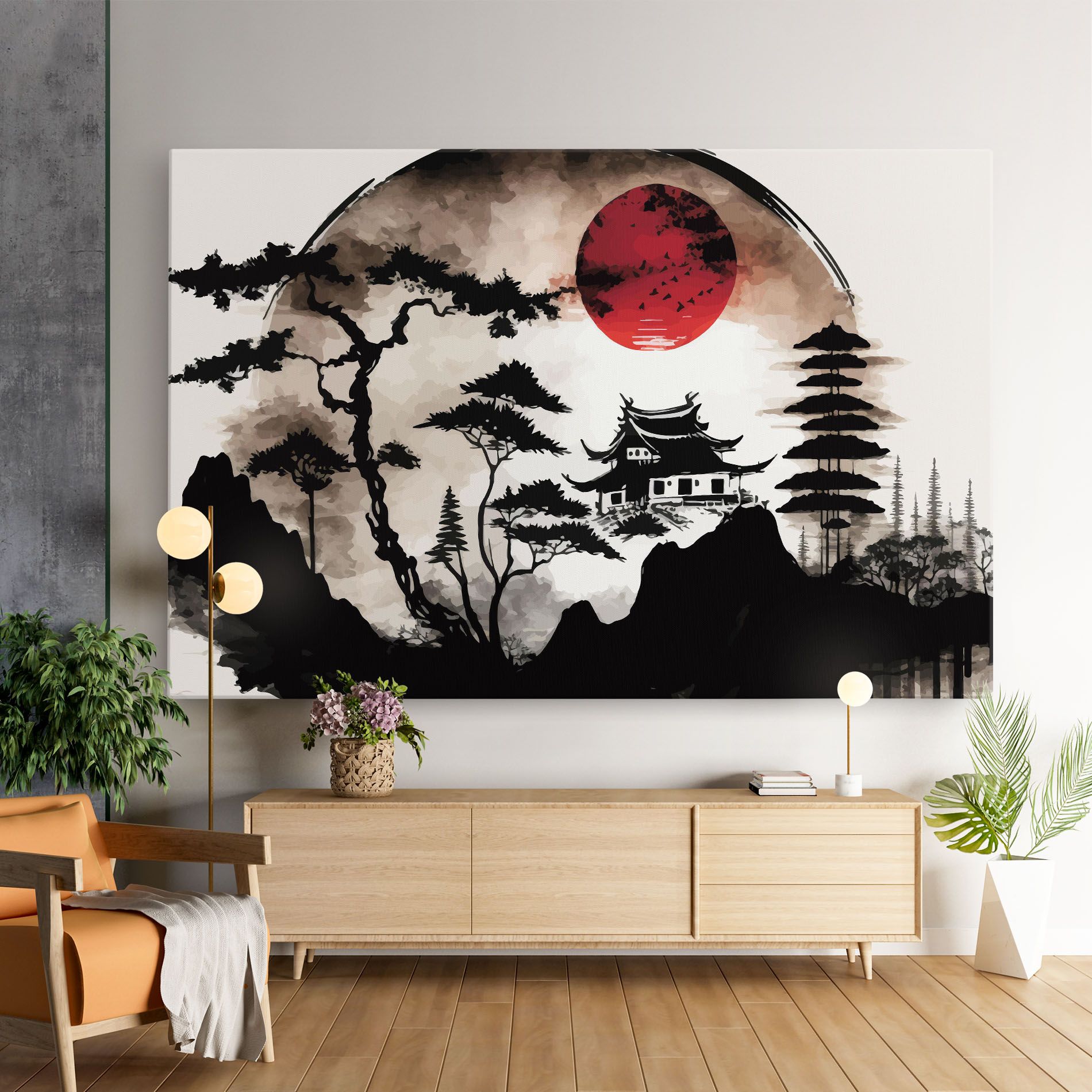 Asian Red Moon mockup 9