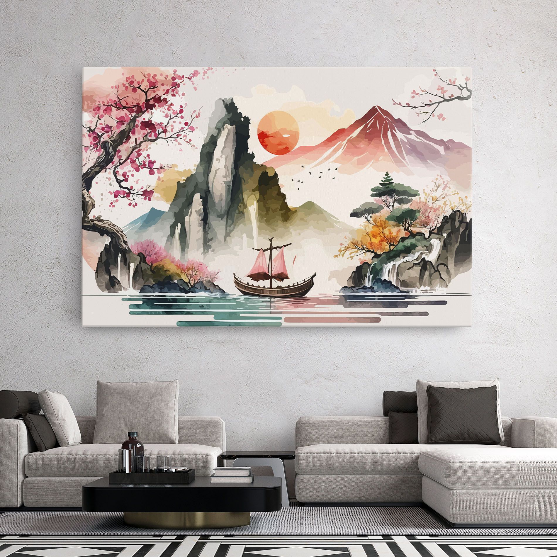 Asian Orange Sunset mockup 2