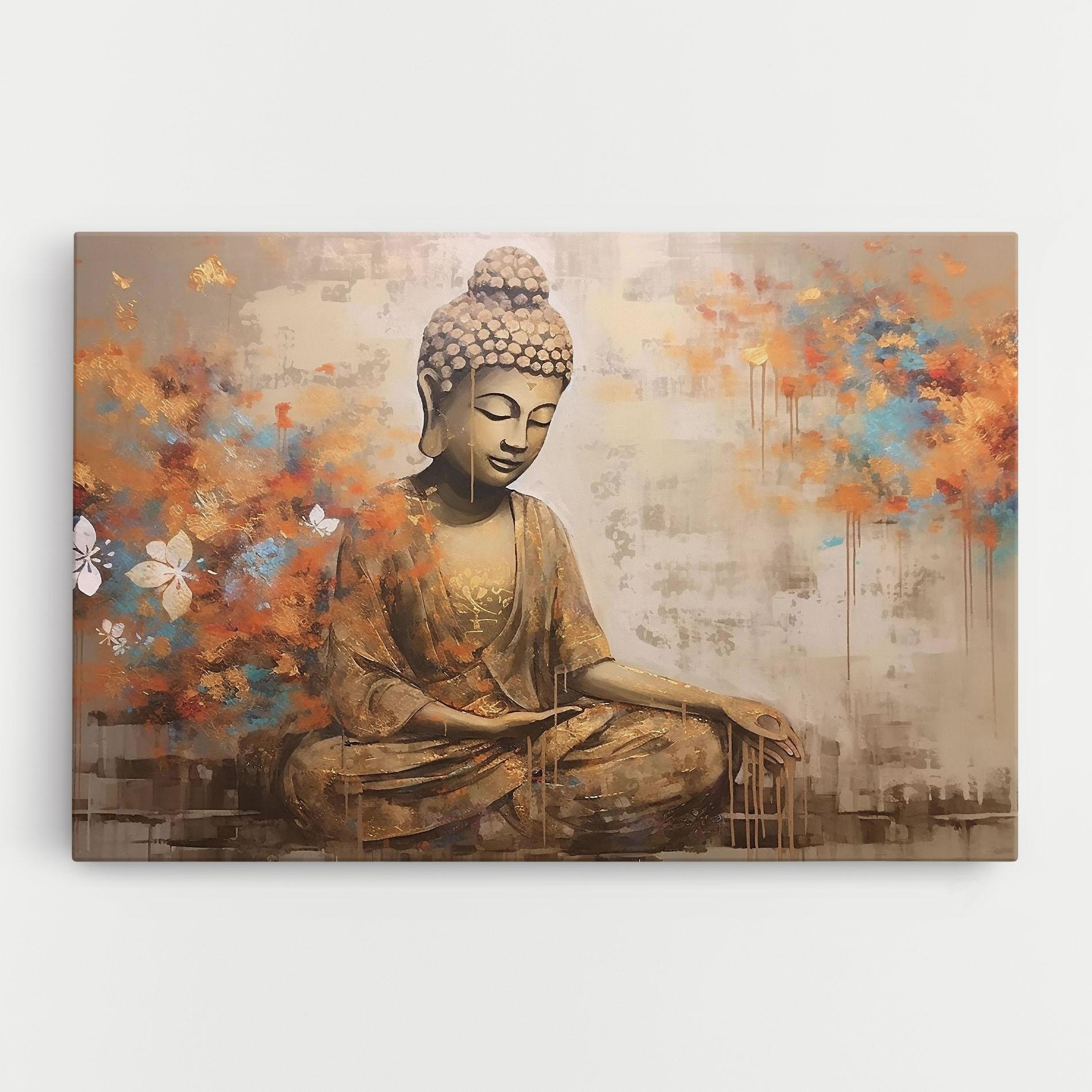 Картина на платно Buddha Cream Blue mockup 0