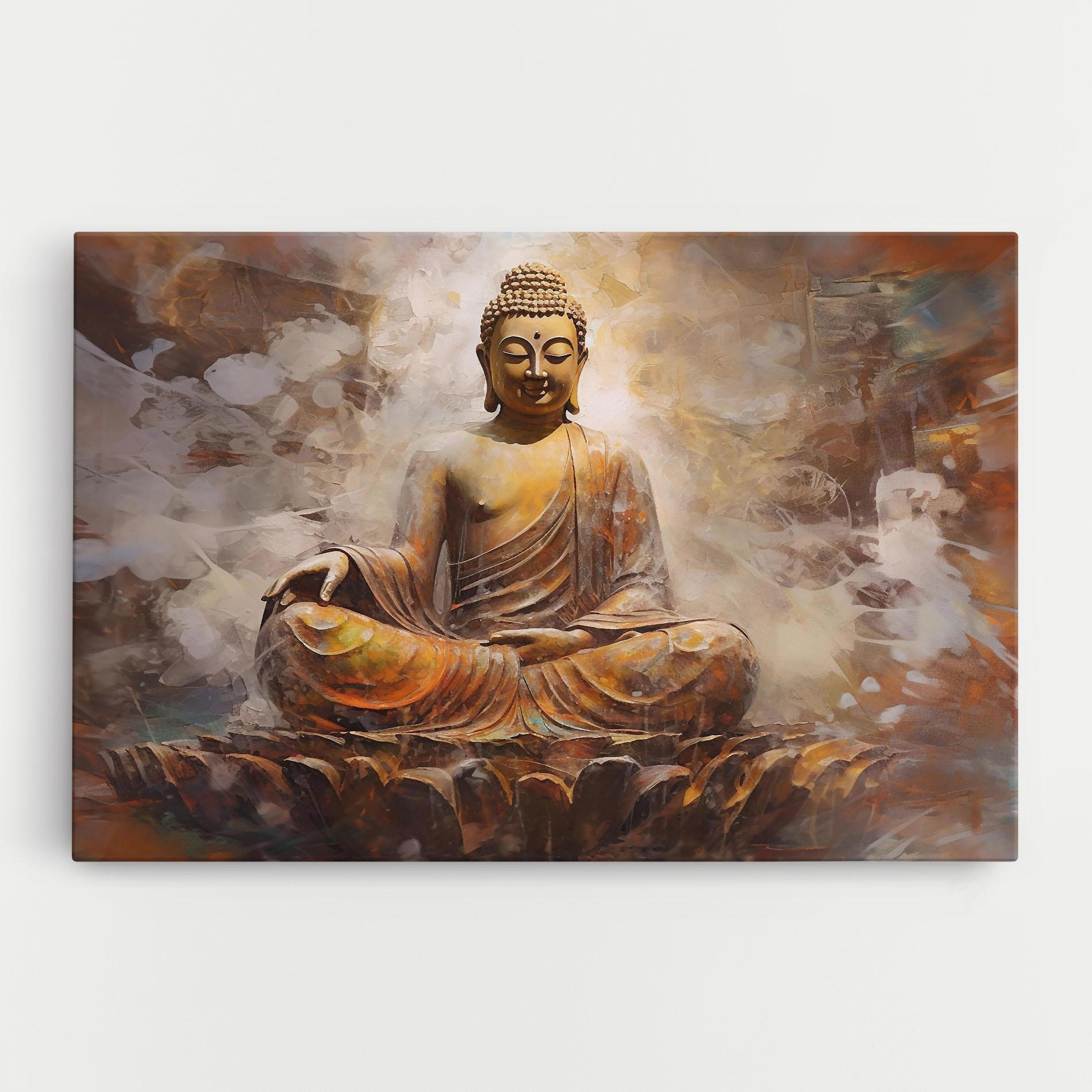 Картина на платно Cream Orange Buddha mockup 0