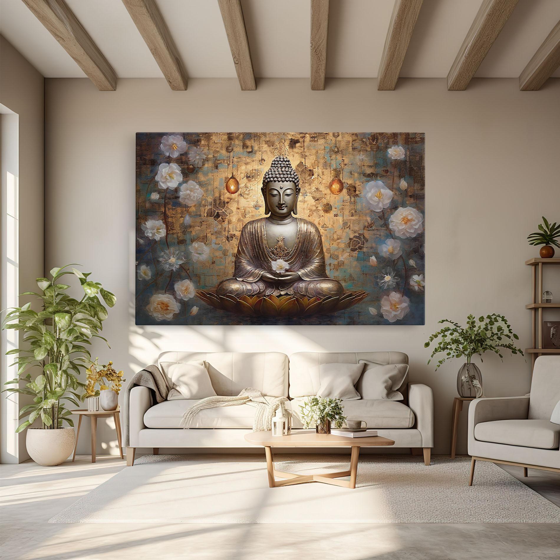 Картина на платно Buddha Meditation Art mockup 6