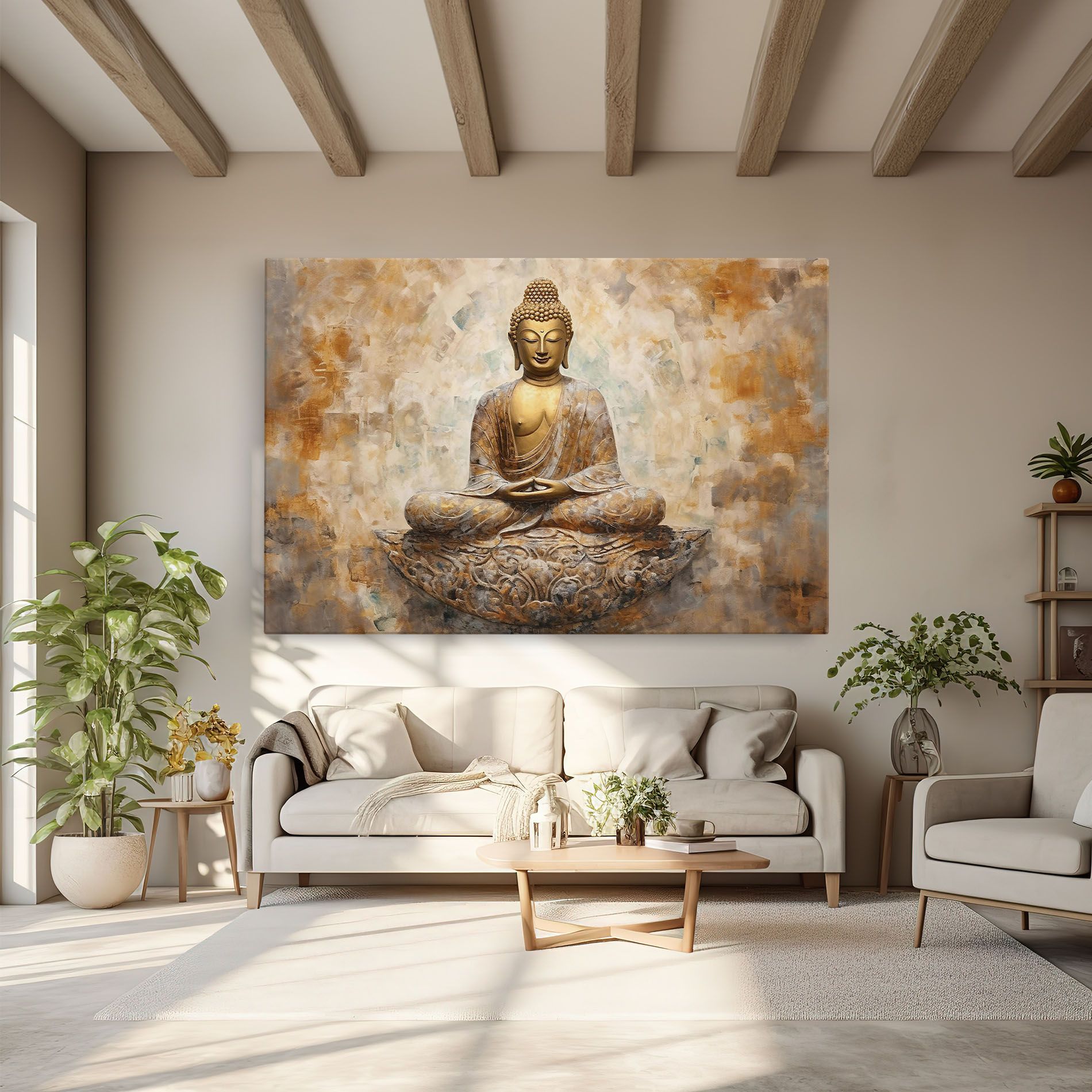 Cream Buddha Art mockup 6
