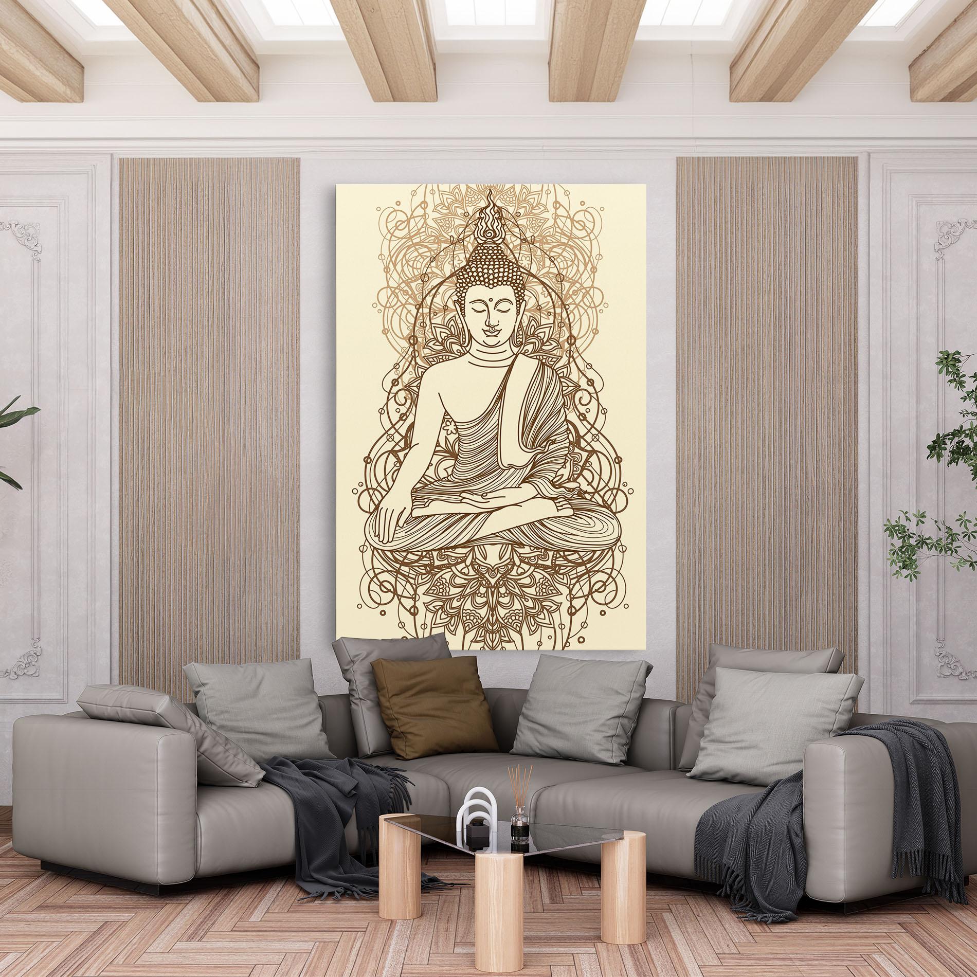 Картина на платно Brown Line Buddha mockup 6