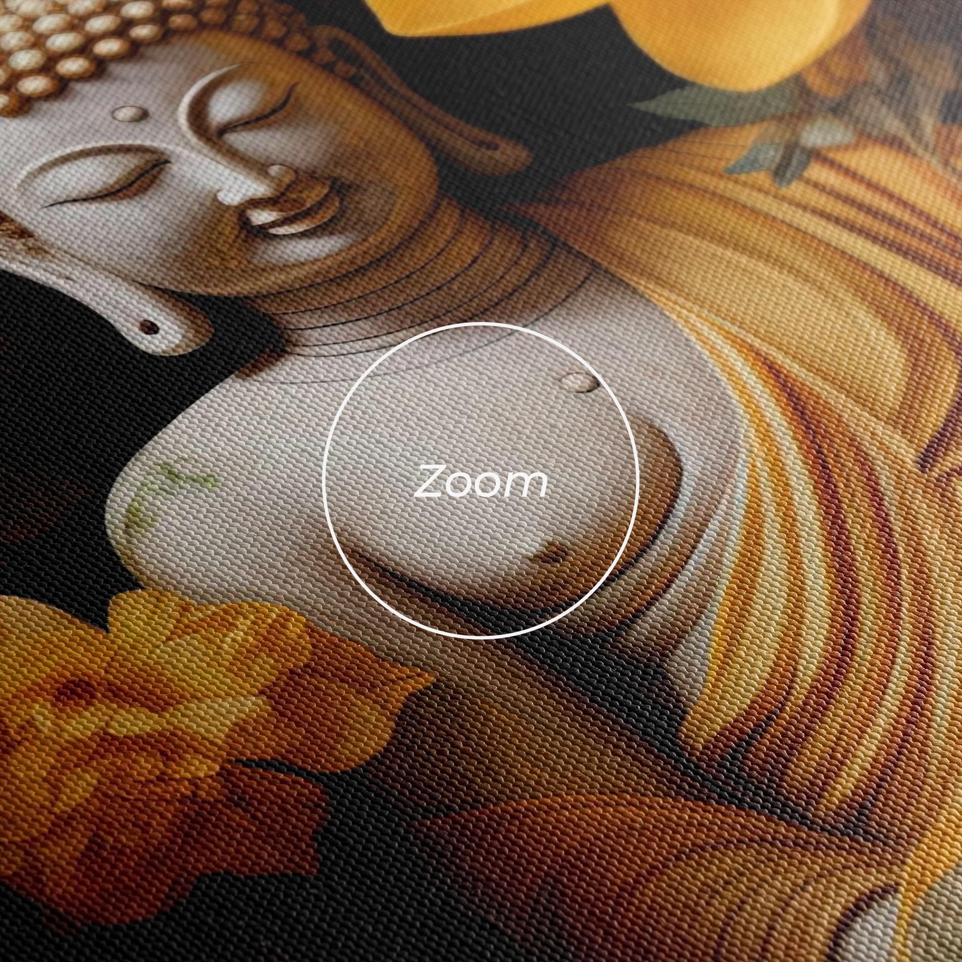 Картина на платно Buddha Big Flowers mockup 3