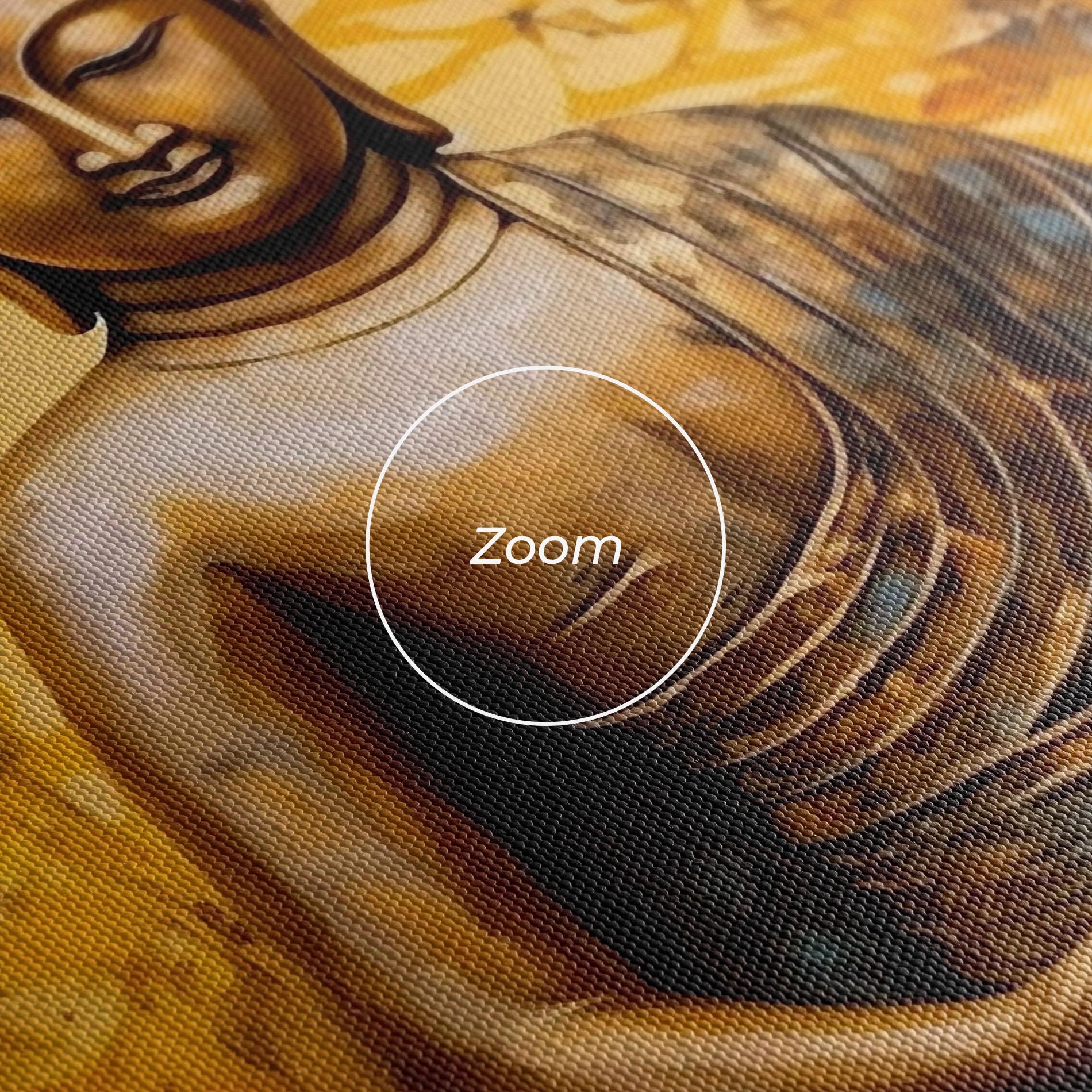 Картина на платно Gold Grey Buddha mockup 3