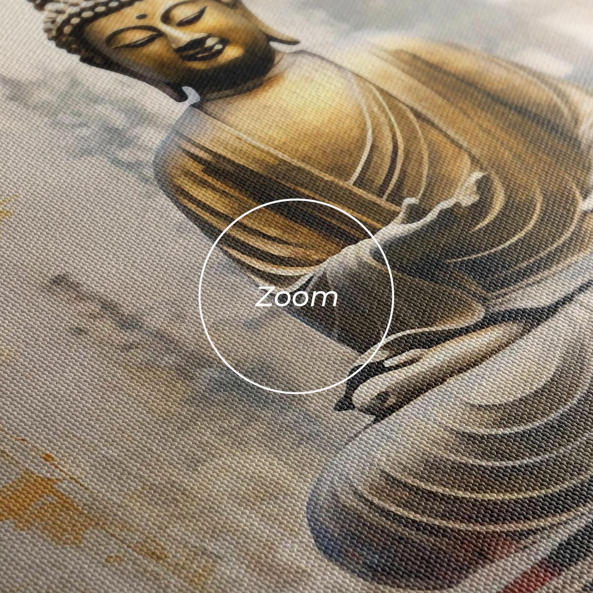 Картина на платно Grey Gold Buddha mockup 3