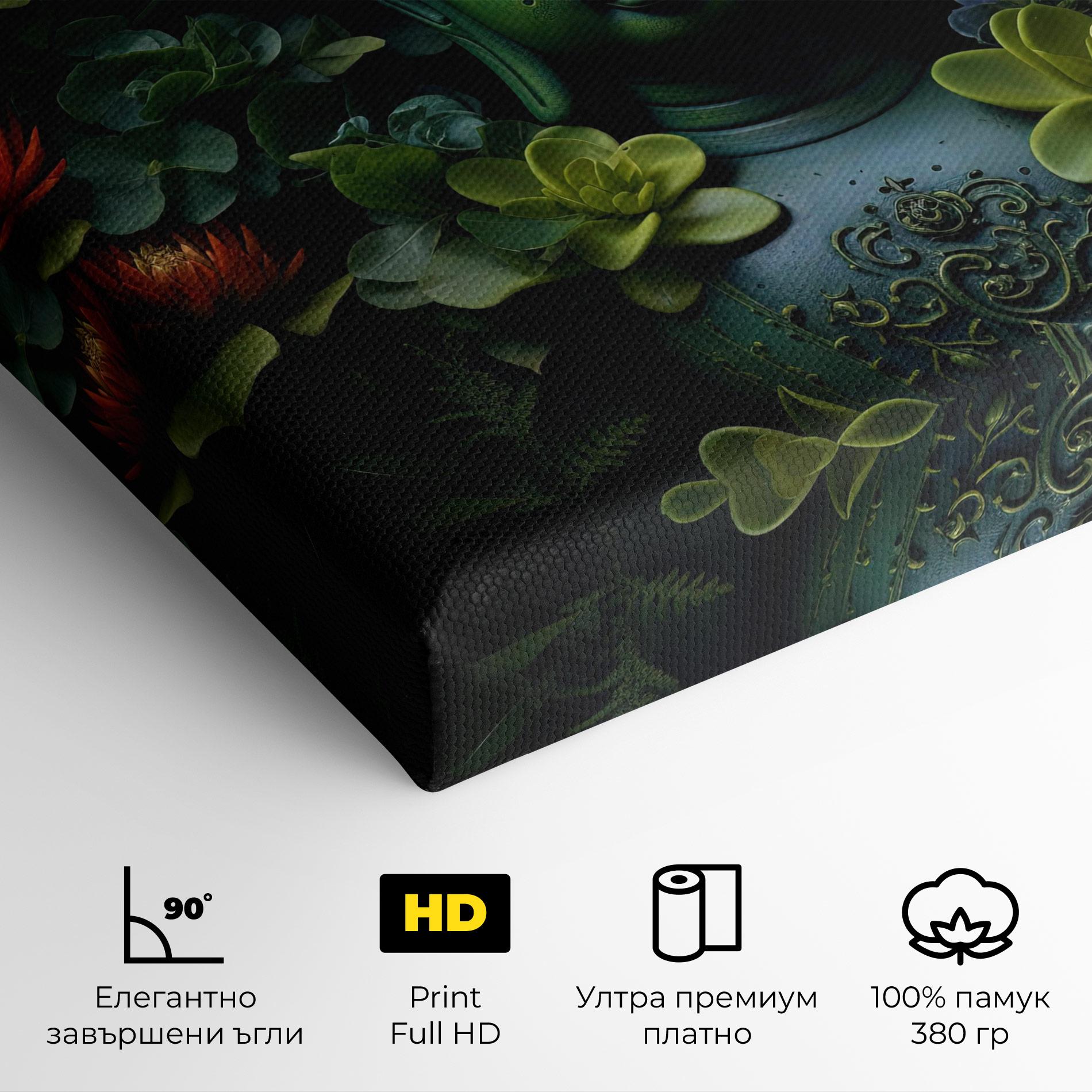 Картина на платно Blue Light Buddha mockup 4