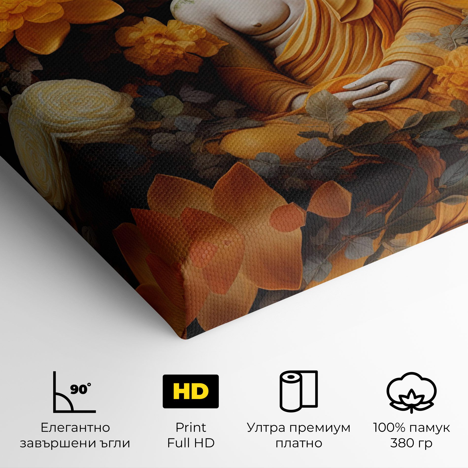 Buddha Big Flowers mockup 4