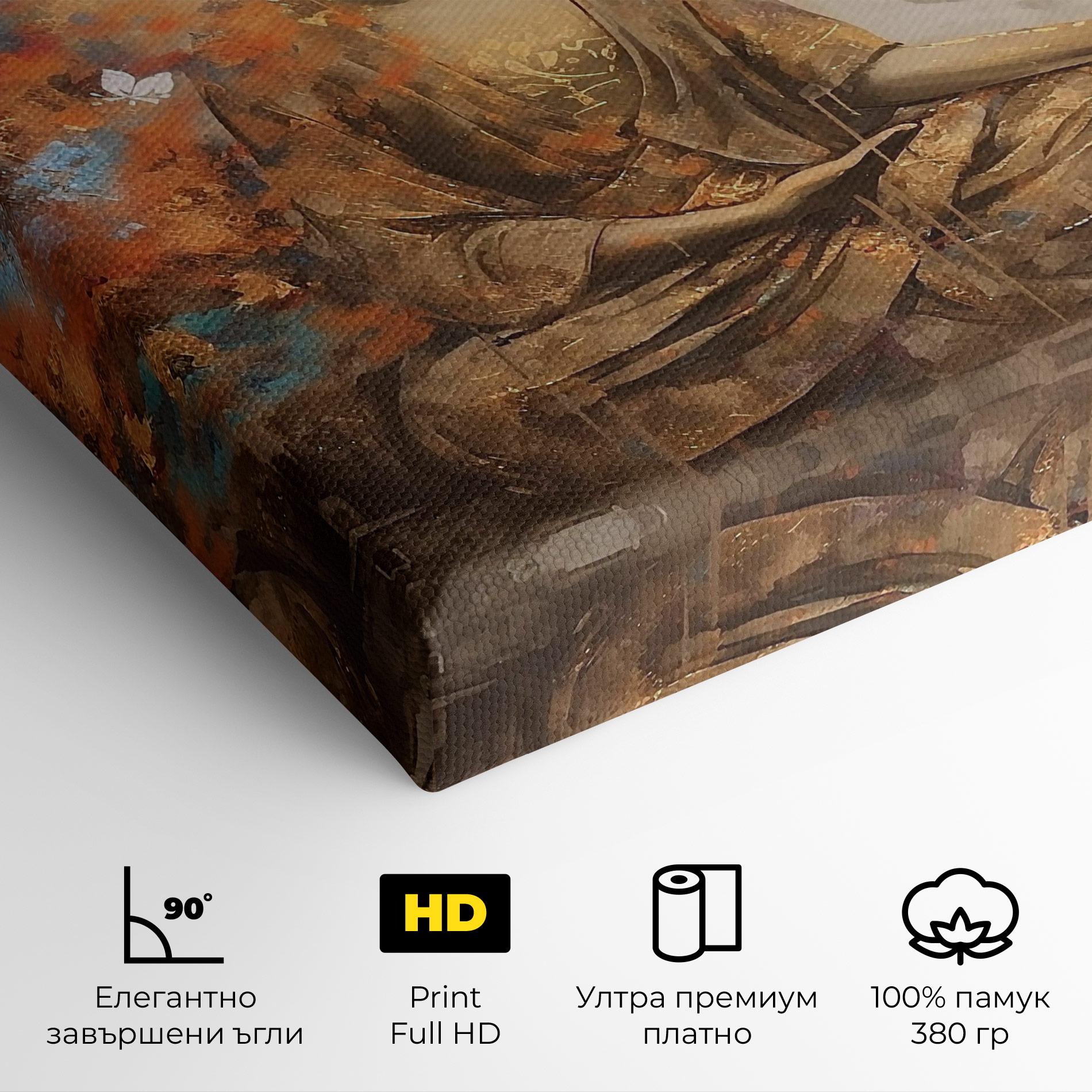 Картина на платно Buddha Cream Blue mockup 4