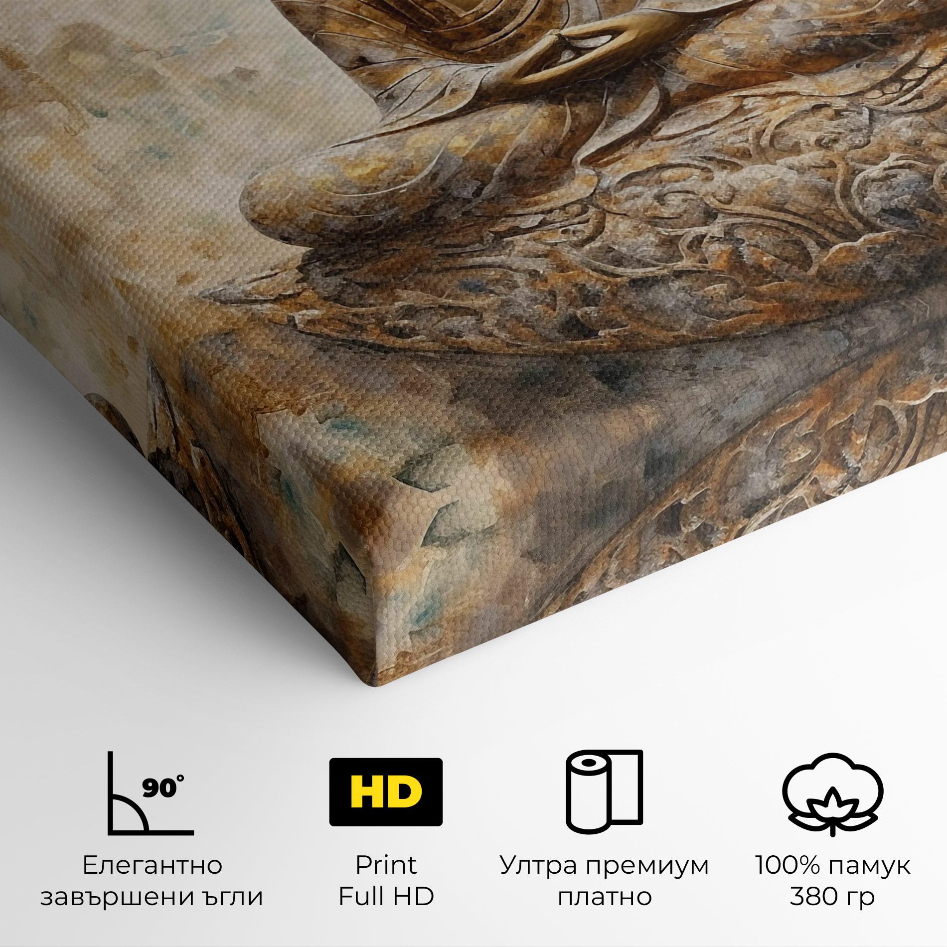 Картина на платно Cream Buddha Art mockup 4