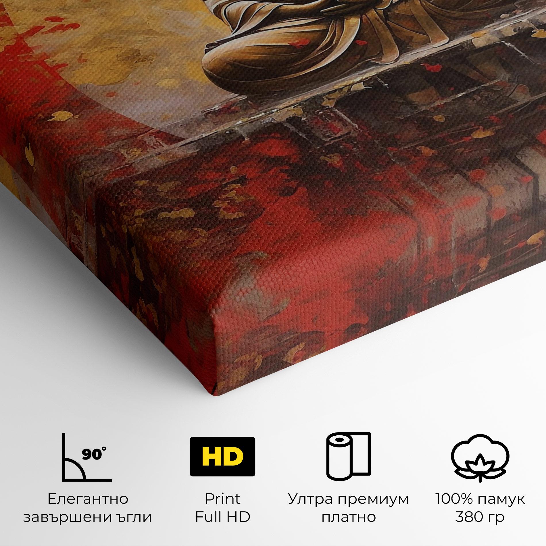 Картина на платно Gold Circle Buddha mockup 4
