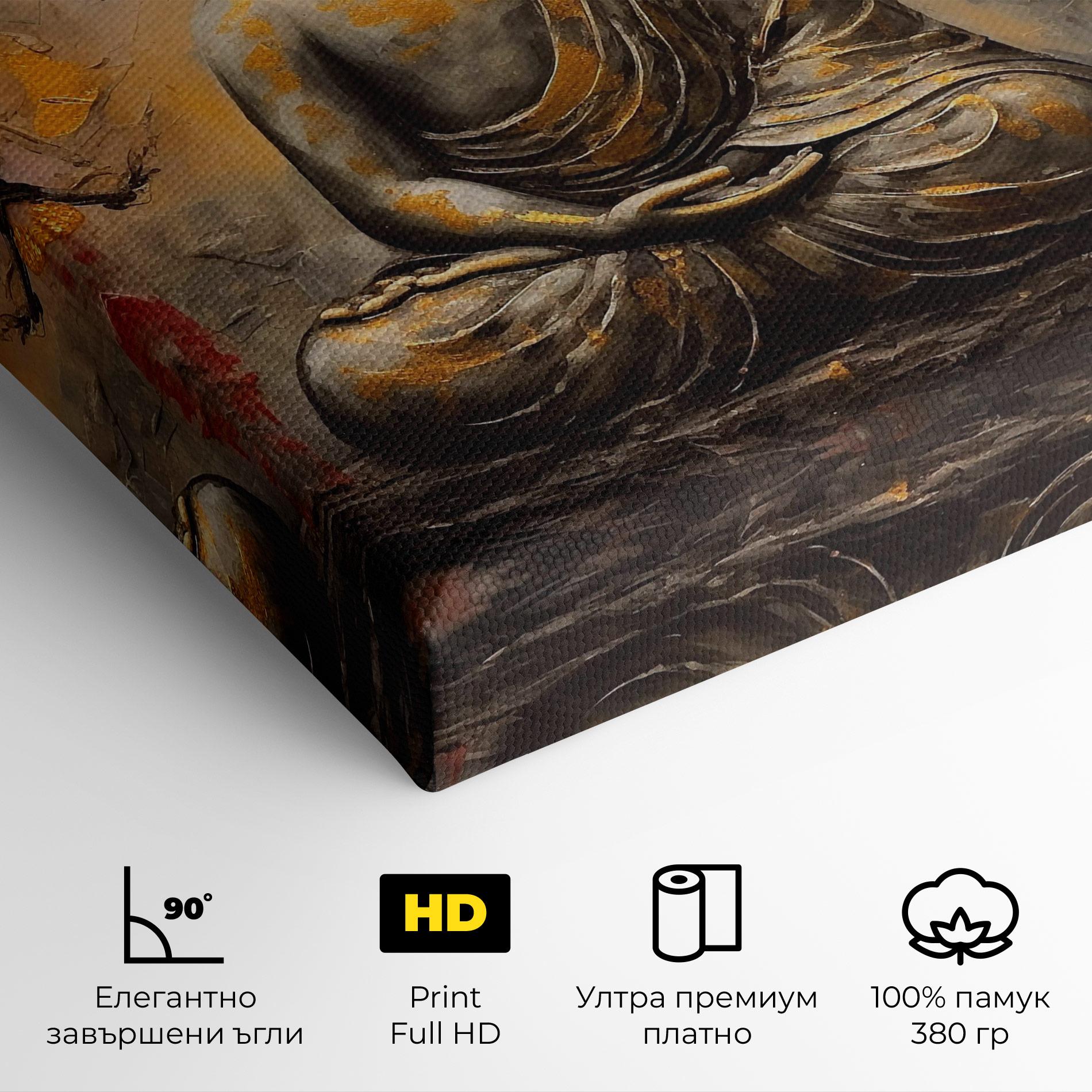 Картина на платно White Red Buddha mockup 4