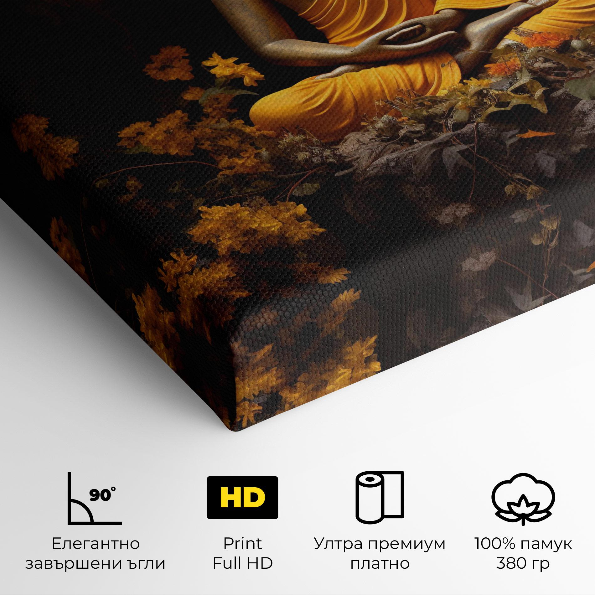 Картина на платно Yellow Light Buddha mockup 4