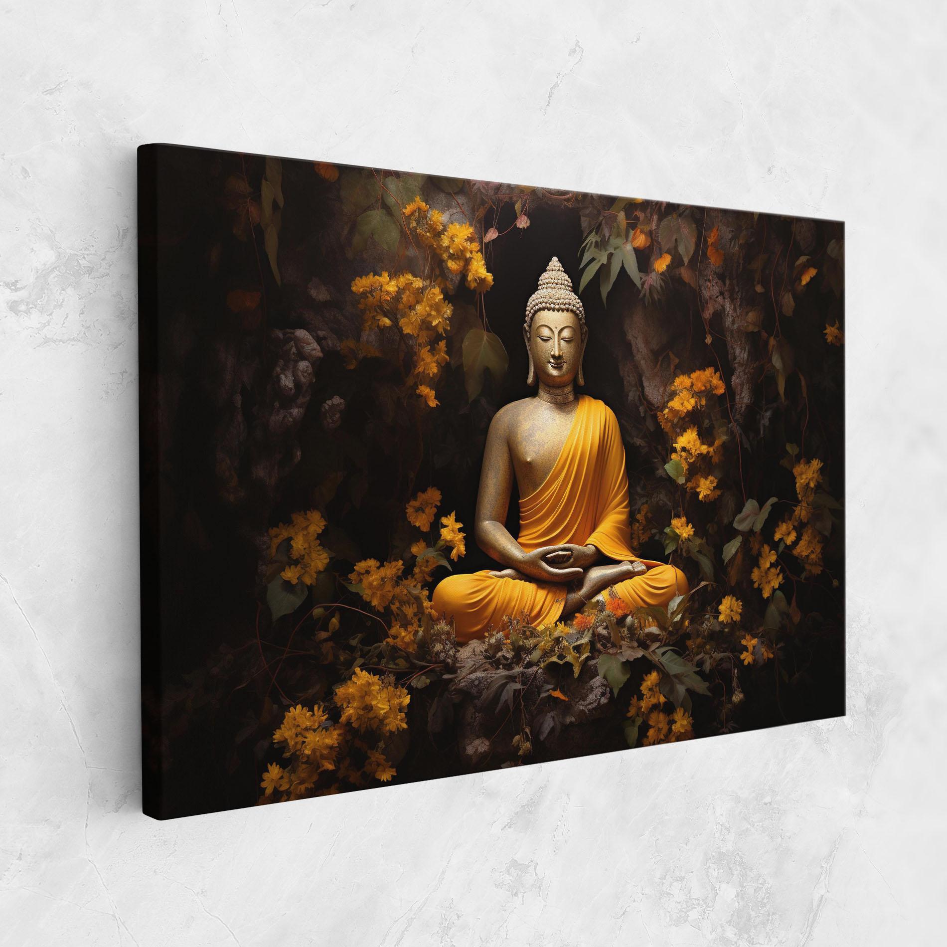 Картина на платно Yellow Light Buddha mockup 1