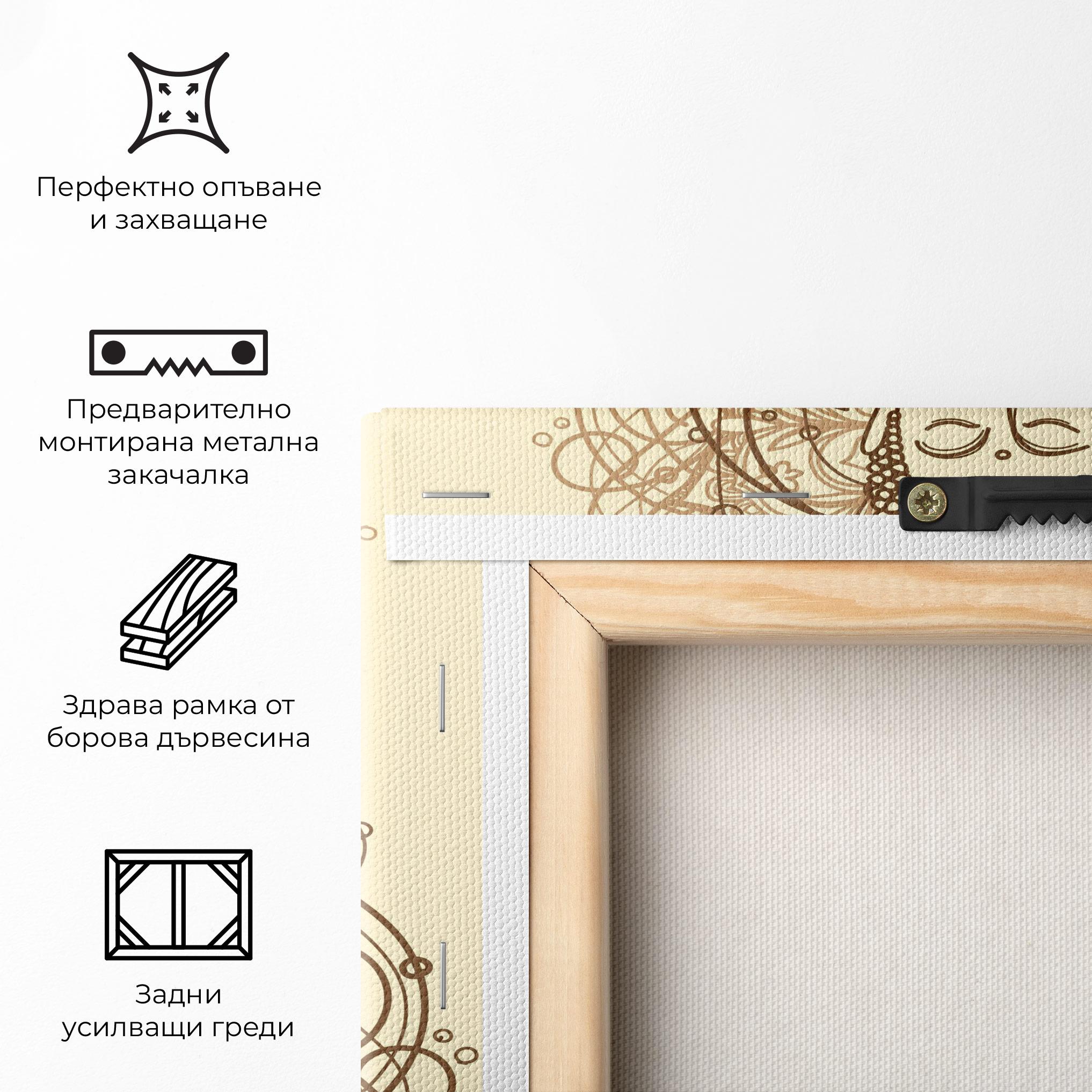 Картина на платно Brown Line Buddha mockup 5