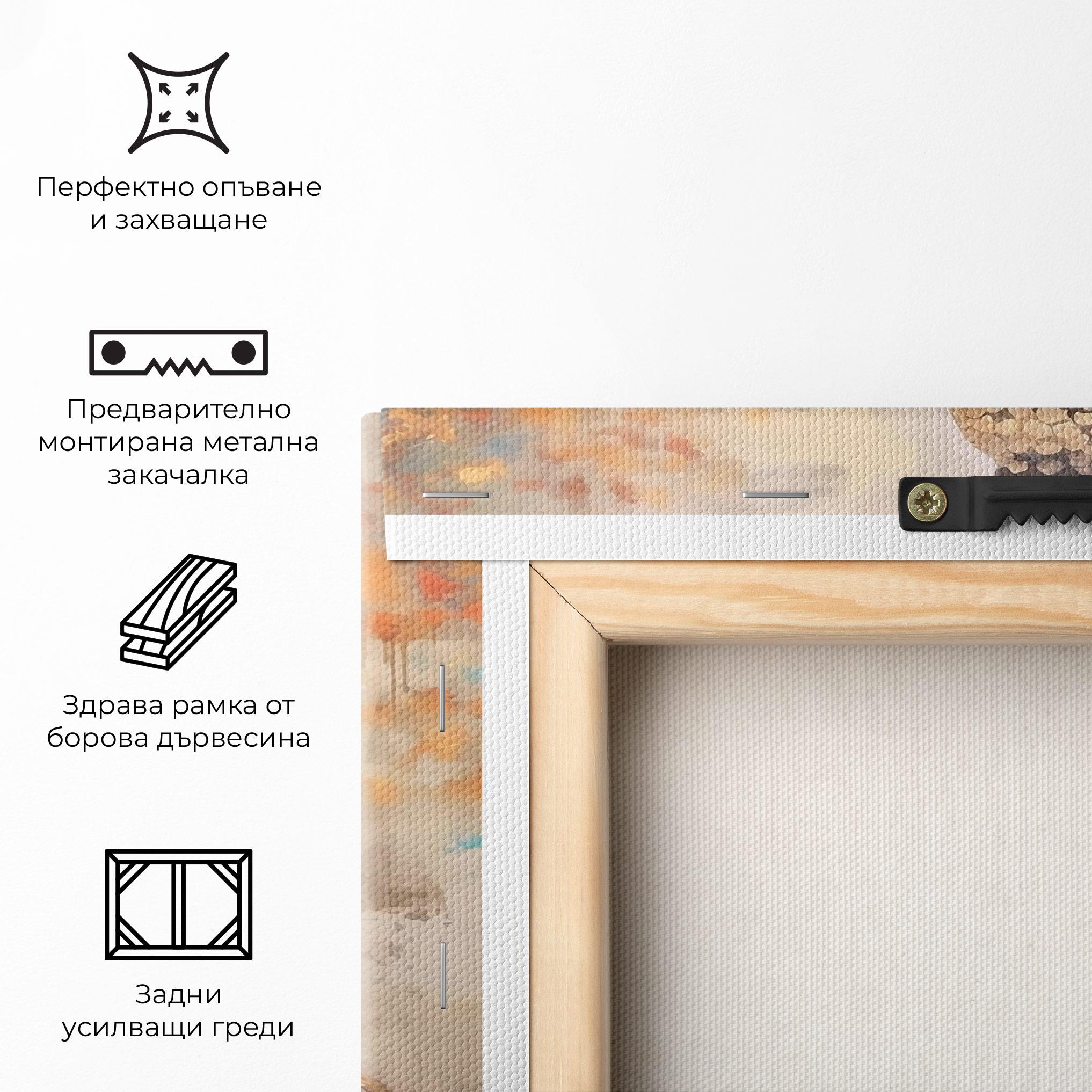 Картина на платно Buddha Cream Blue mockup 5