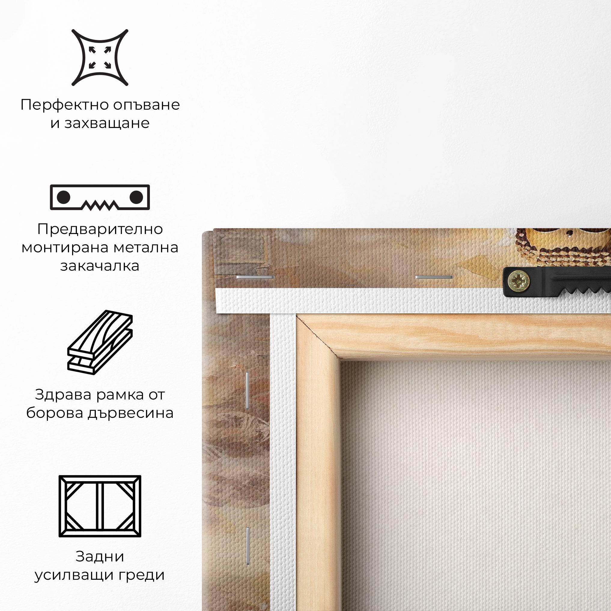 Картина на платно Cream Orange Buddha mockup 5