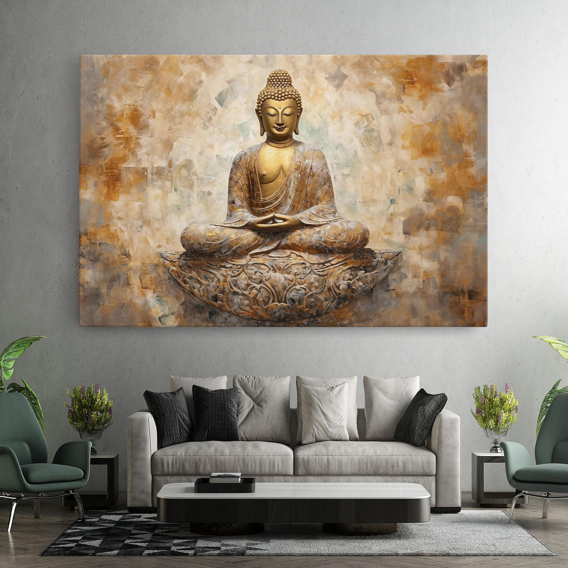 Картина на платно Cream Buddha Art mockup 7