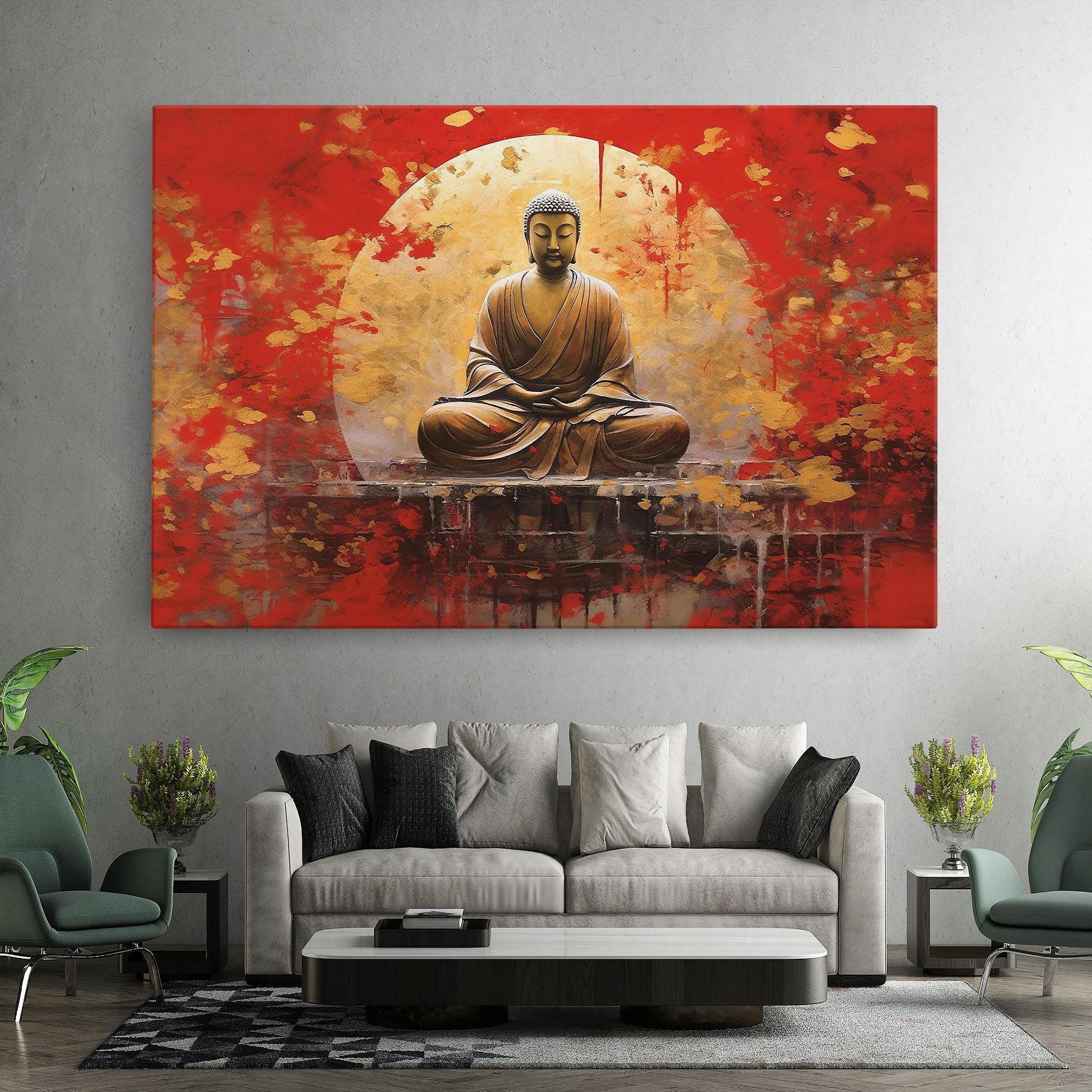 Картина на платно Gold Circle Buddha mockup 7