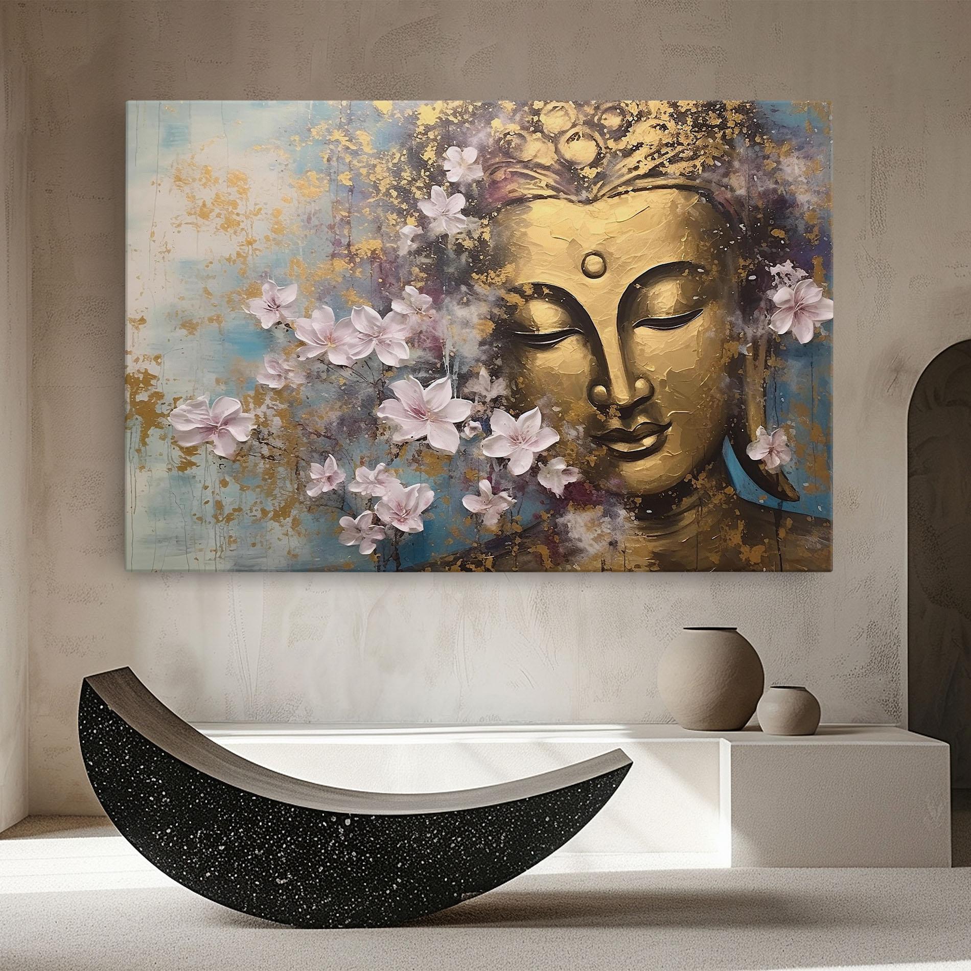 Картина на платно Abstract Buddha Plants mockup 8